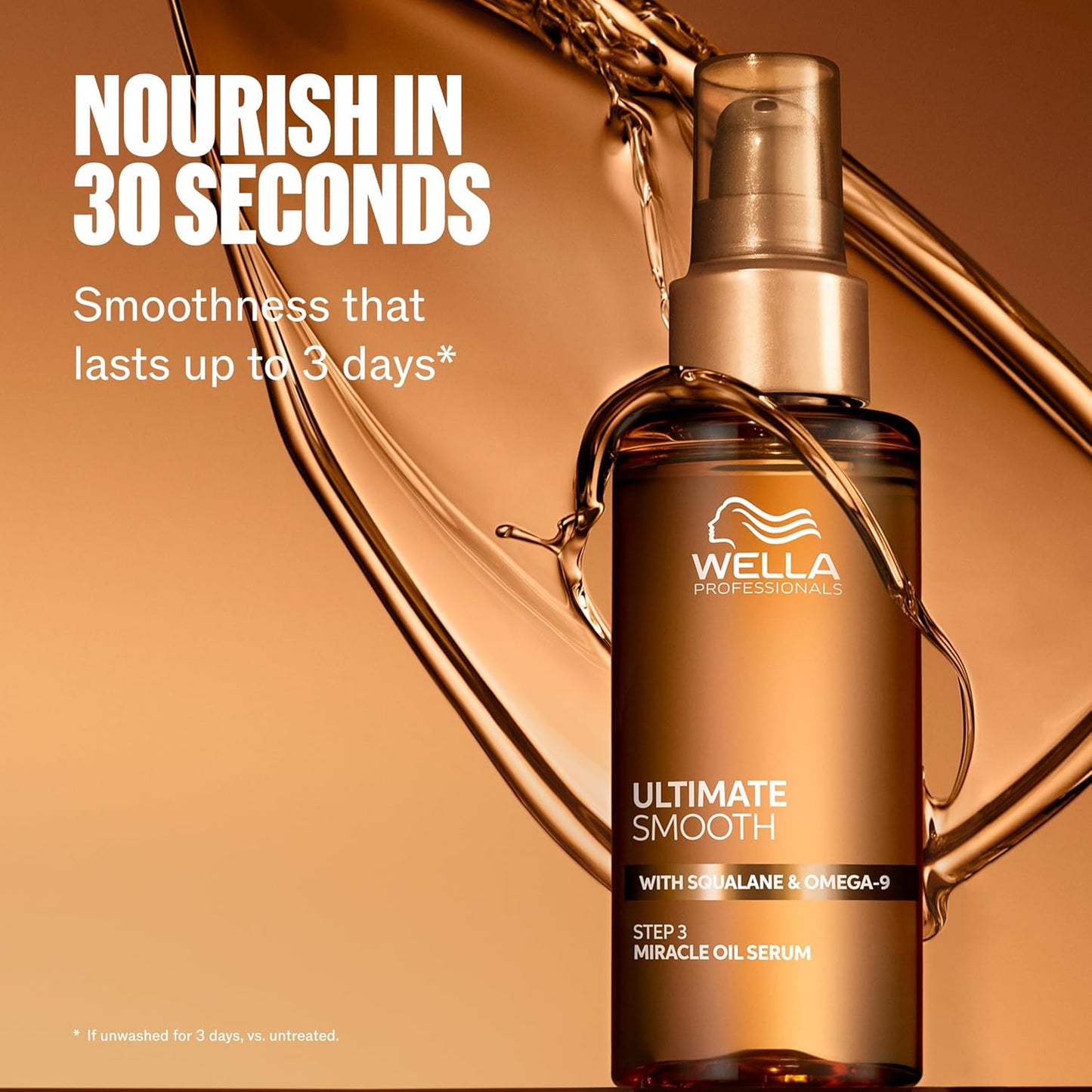 Wella Professionals Ultimate Smooth Miracle Oil Serum - Nourishing Hair Treatment for Dry, Dull & Frizzy Hair | Color Safe, Heat Protectant with Squalane & Omega 9