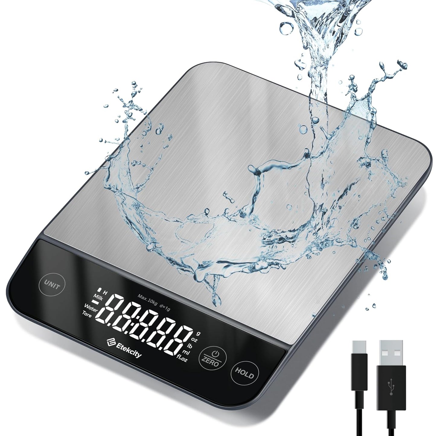 Digital Kitchen Scale - Accurate Grams & Ounces Measurement for Weight Loss, Baking & Meal Prep | Medium 304 Stainless Steel