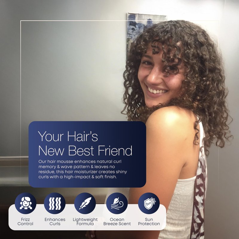 Hair Play Set #1 Hair Foam Mousse - Light Hold Styling Foam for Frizz Control - Volume Mousse for Fine Hair & Natural Straight Hair- Lightweight & Non-Greasy - Refill Hair Mousse Bottle - 16 Fl Oz