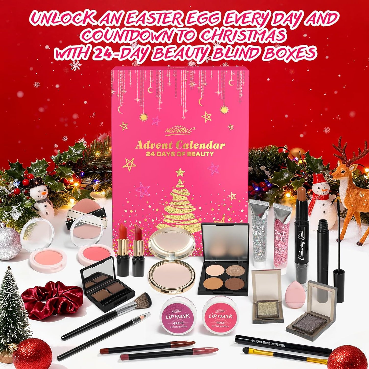 Makeup Advent Calendar 2025 - 24-Day Beauty Gift Set for Women & Teens | Ideal for Christmas & Special Occasions
