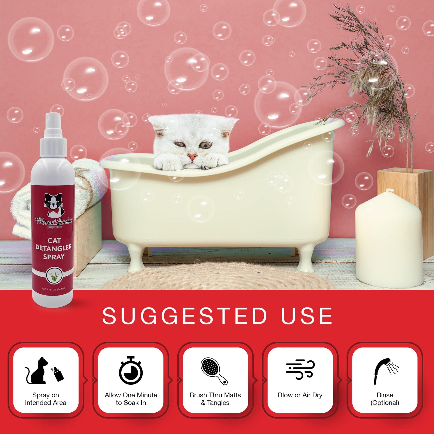 Warren London UNSCENTED CAT DETANGLER Spray