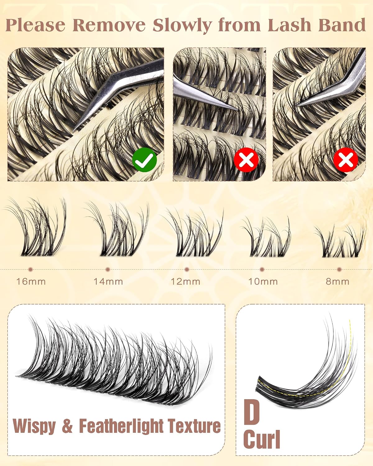 Spider Lashes Cluster Kit - Wispy Eyelash Clusters for Fluffy Extensions | D Curly 8-16mm
