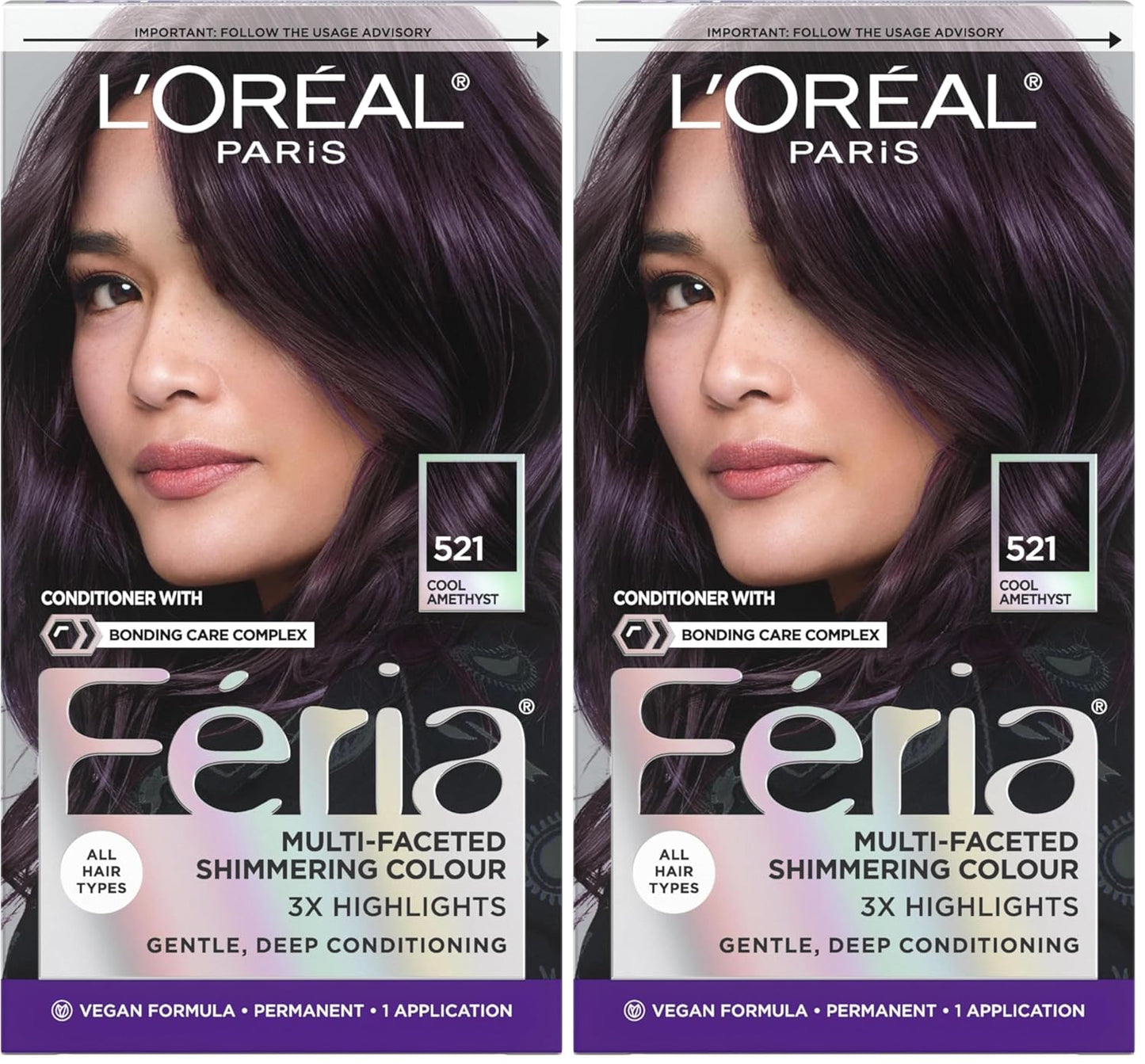 L’Oreal Paris Feria Hair Color - High Intensity Jet Black Dye for 3X Highlights | 1 Kit