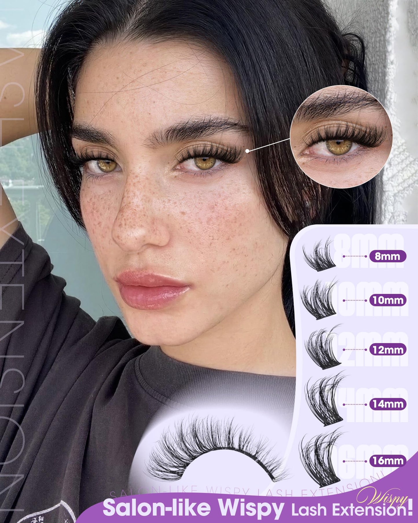 Wispy Lash Clusters 8–16mm Fluffy Natural Eyelash Clusters CC Curl Individual Lashes DIY Lash Extensions Clusters Faux Mink Lash Clusters by Yawamica