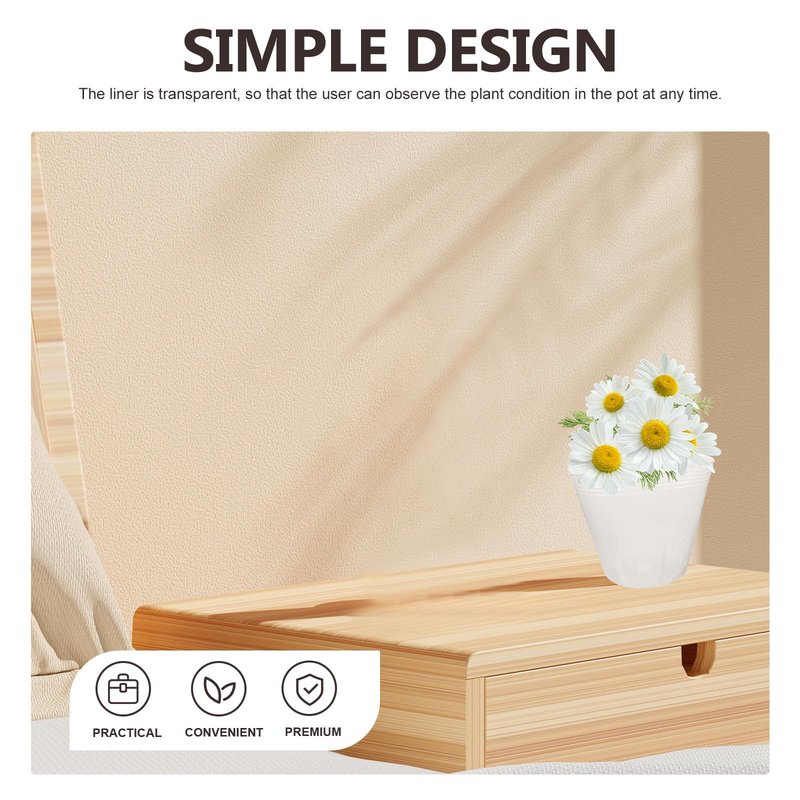 POPETPOP 10 Pcs Flower Pot Liner, 5.7 Inch Plant Pot Saucer, Plastic Round Flower Drip Tray for Indoor Outdoor, Transparent Plant Pot Liner, Nursery Pot Liner