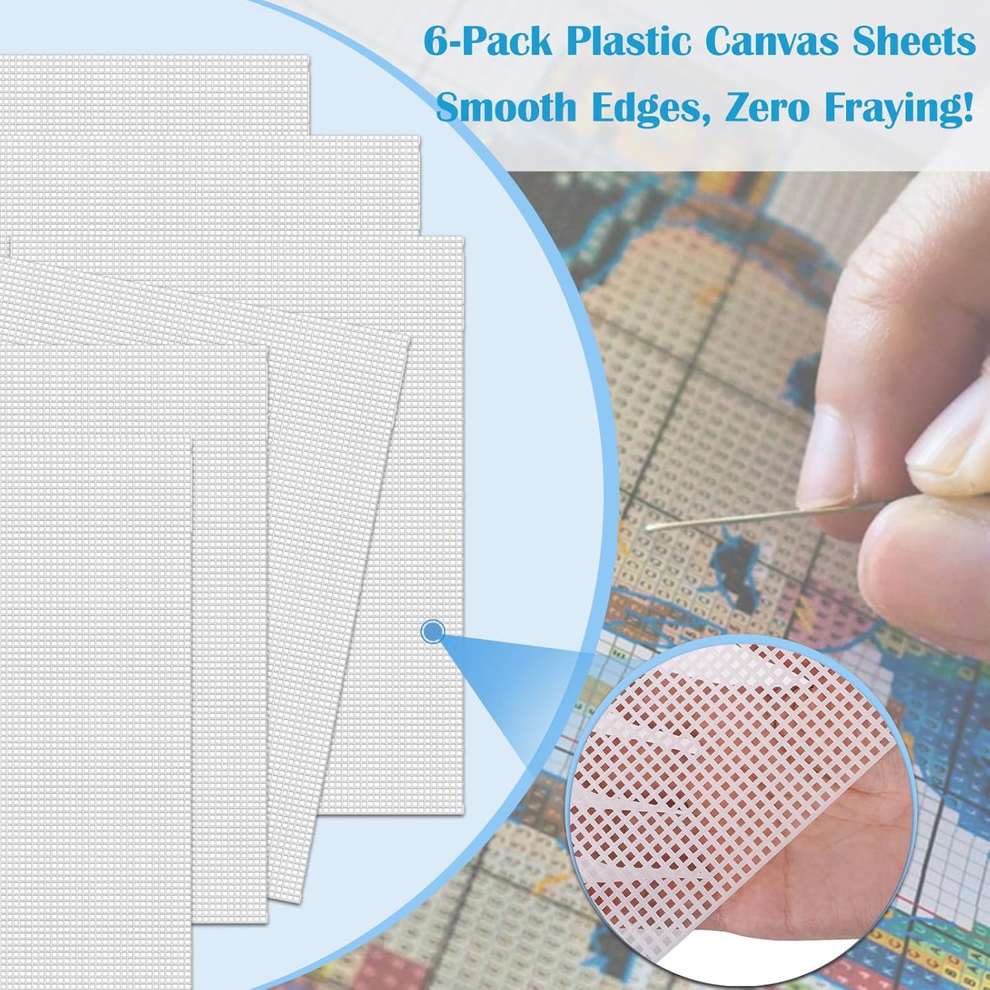 Plastic Canvas Sheets - 6 Pcs 10.5x13.5In Eye Mesh for Mask Cross Stitch & DIY Crafts | Rustproof Plastic Mesh