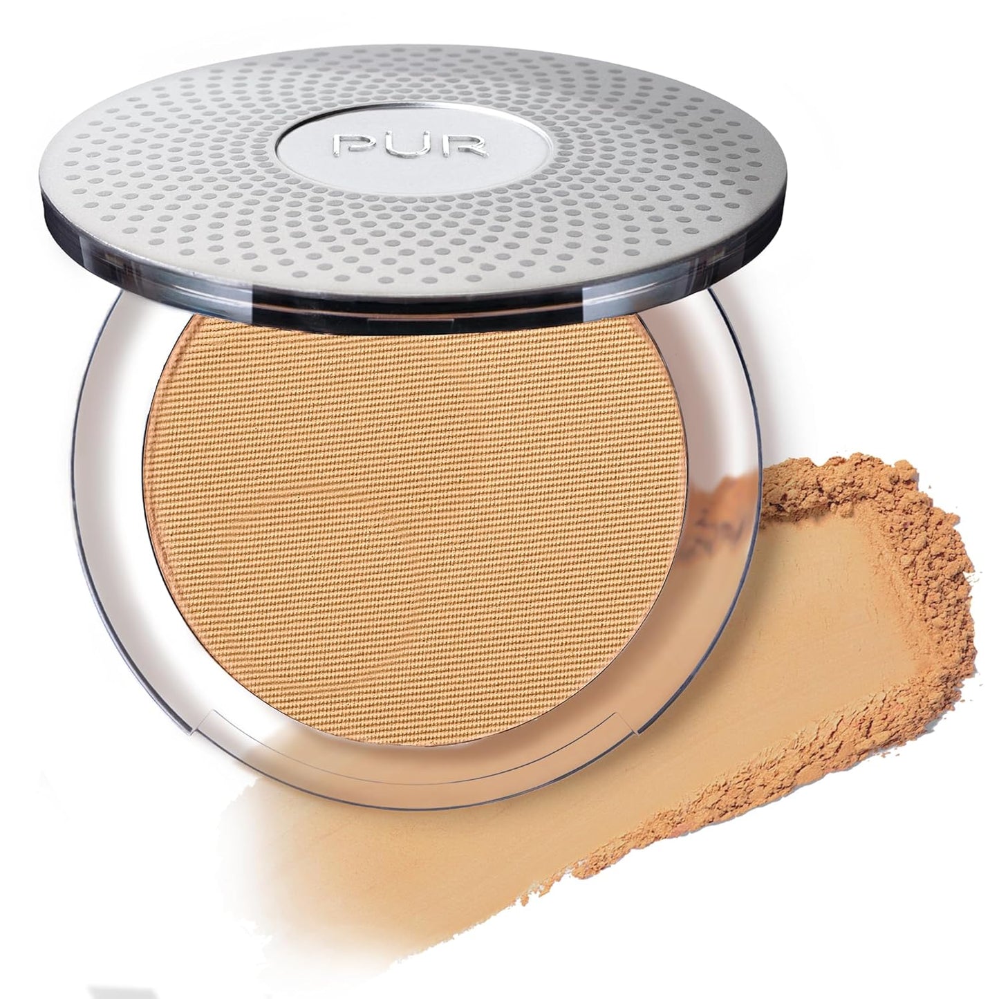 PÜR MINERALS 4-in-1 Pressed Mineral Makeup Powder Foundation with SPF 15 | Buildable Medium to Full Coverage Compact
