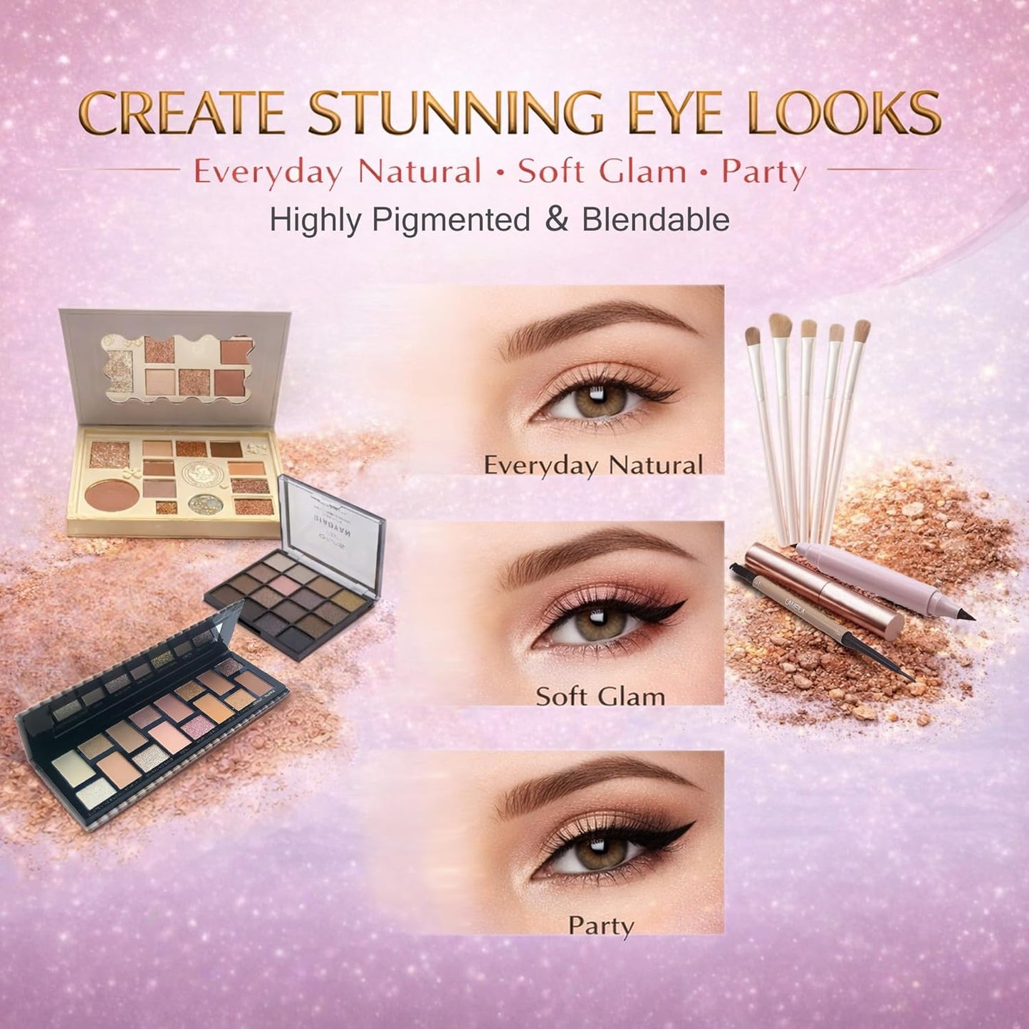 All-In-One Makeup Kit for Women | Full Face Set with Eyeshadow, Lip Gloss & Brushes - Perfect for All Skin Tones