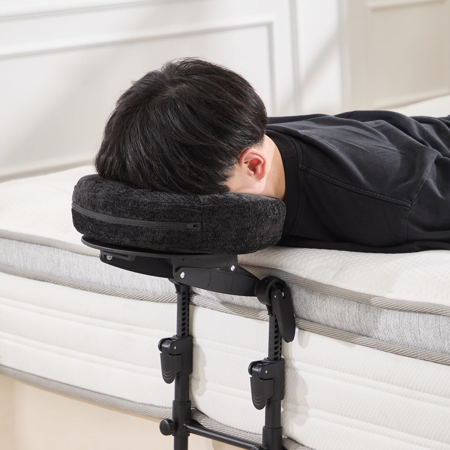 KCC Adjustable Massage Face Cradle for Bed, Home Massage Kit for Sleeping Mattress,Portable Massage headrest with Memory Foam Pillow, Head Rest Support-Eye Surgery Recovery