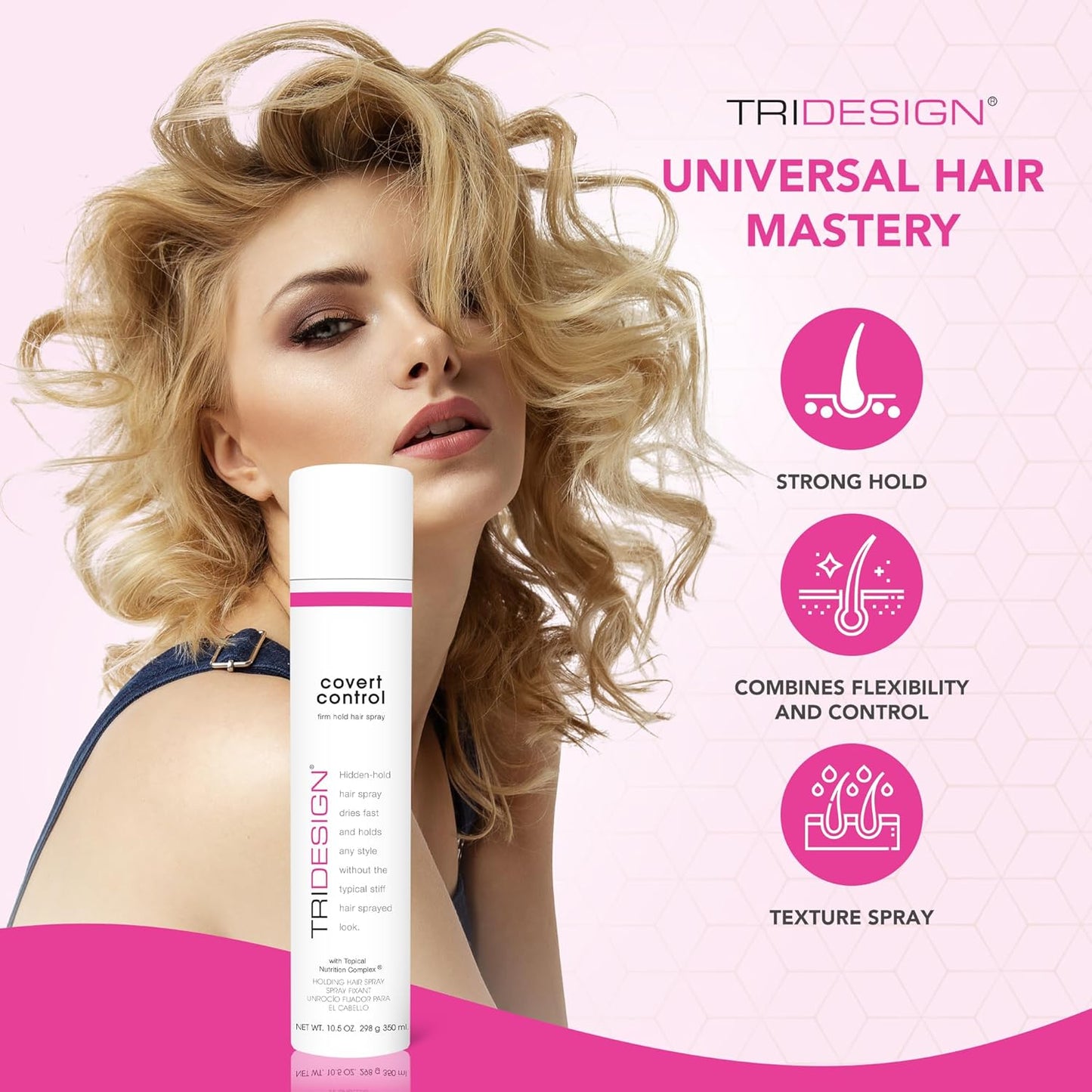Covert Control Hairspray - Fast-Drying Strong Hold for Women & Men | 10.5 Oz