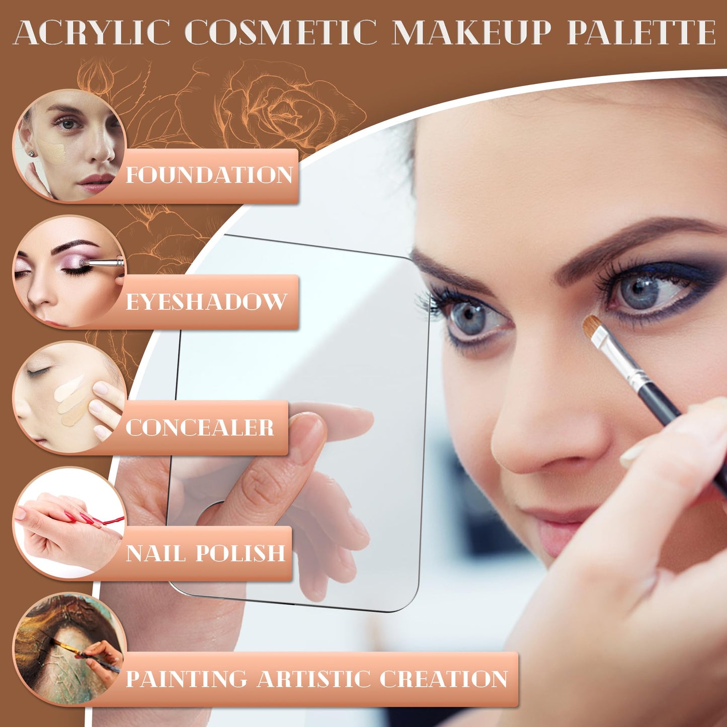 Cosmetic Makeup Palette Mixing Tray, Makeup Mixing Palette with Spatula
