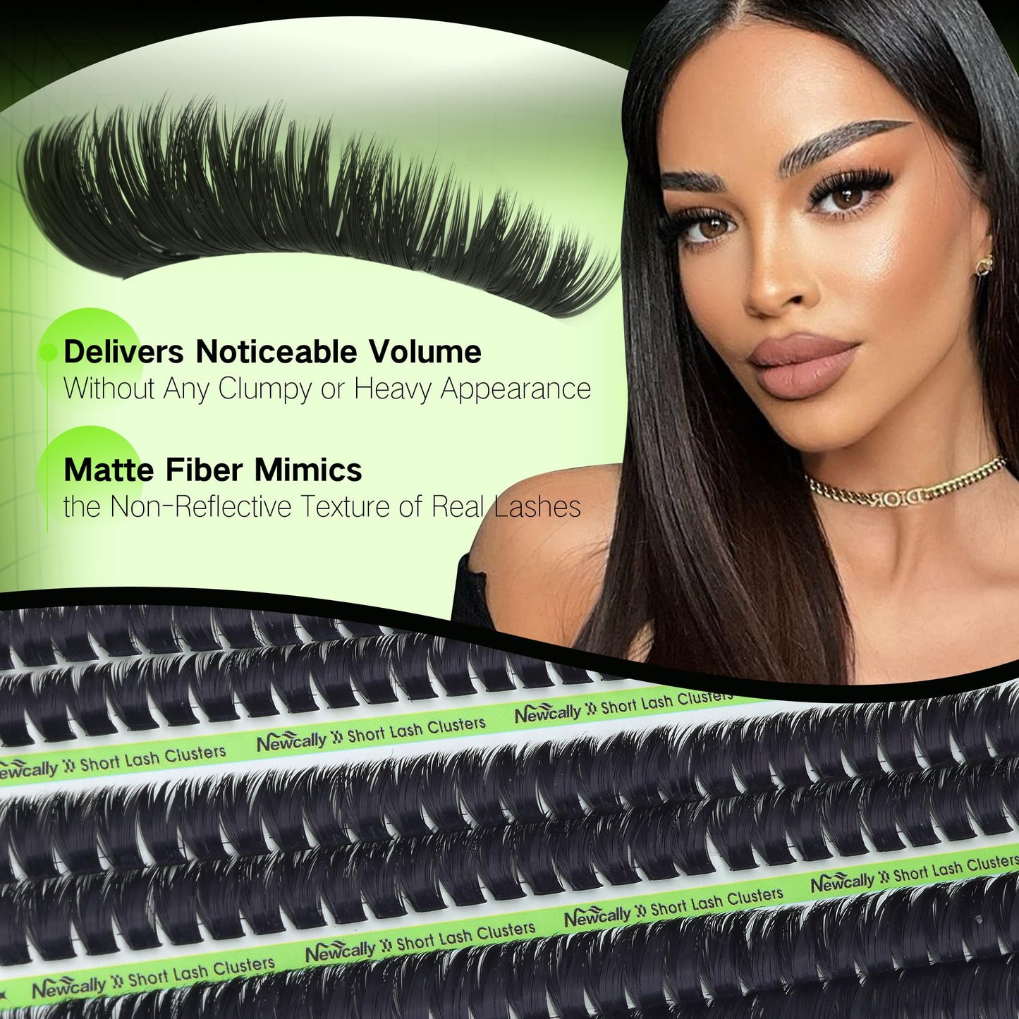 Fluffy Lash Clusters 8-12MM Short Cluster Eyelash Extensions Wispy Eyelash Clusters Thick Volume DIY Lash Extension Eye Lash Clusters Individual Lashes Cluster Lashes by Newcally