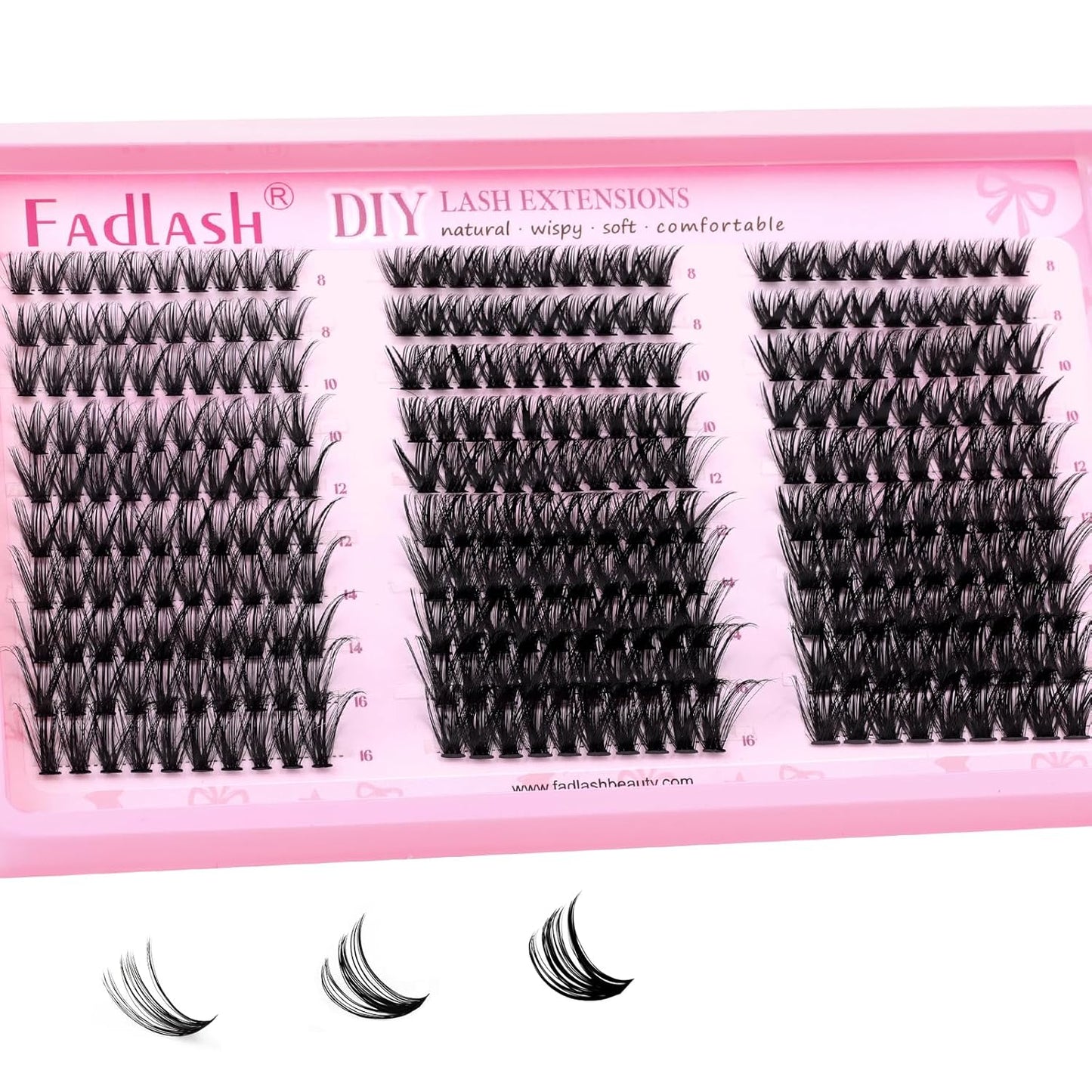 DIY Lash Clusters - D Curl Individual Eyelash Extensions 280PCS | Soft Band Wispy Volume, 8-16mm