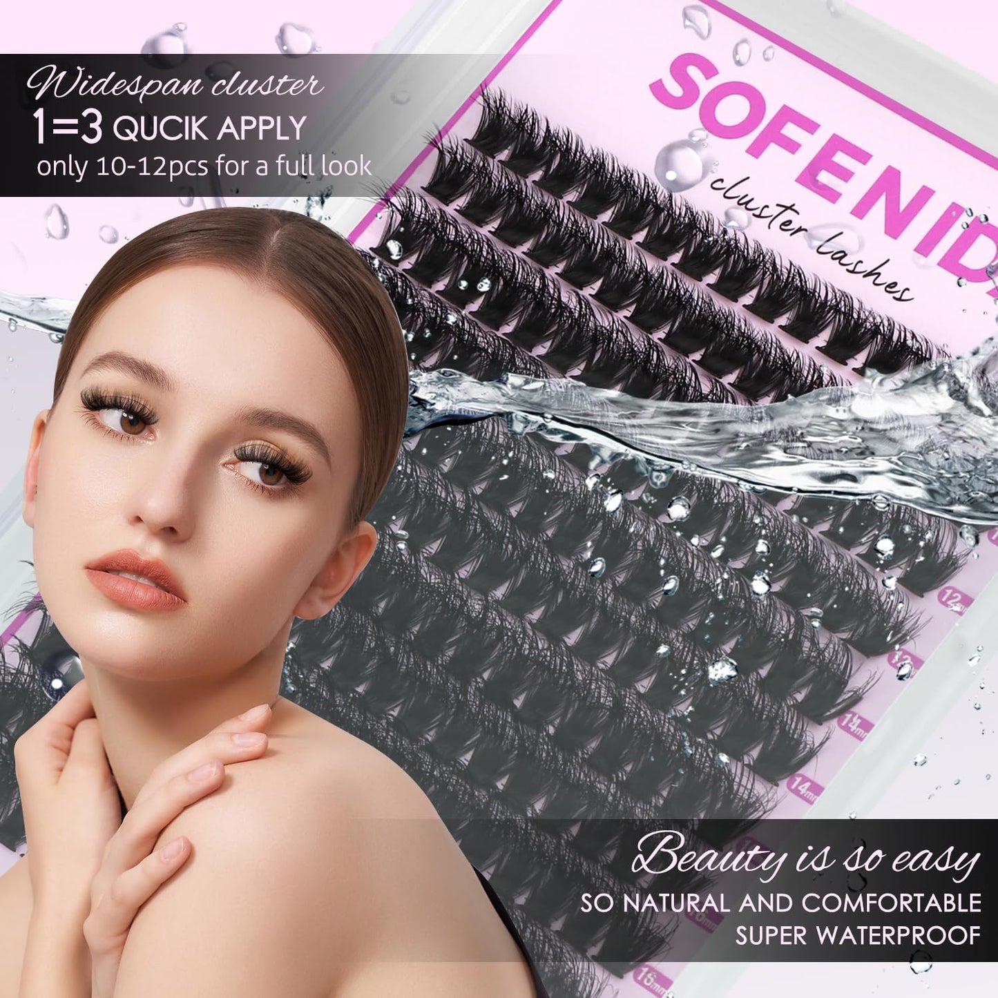 SOFENIDA Lash Clusters Kit Lash Extensions Kit Clusters Eyelash Extension Kit Lash Clusters DIY at Home