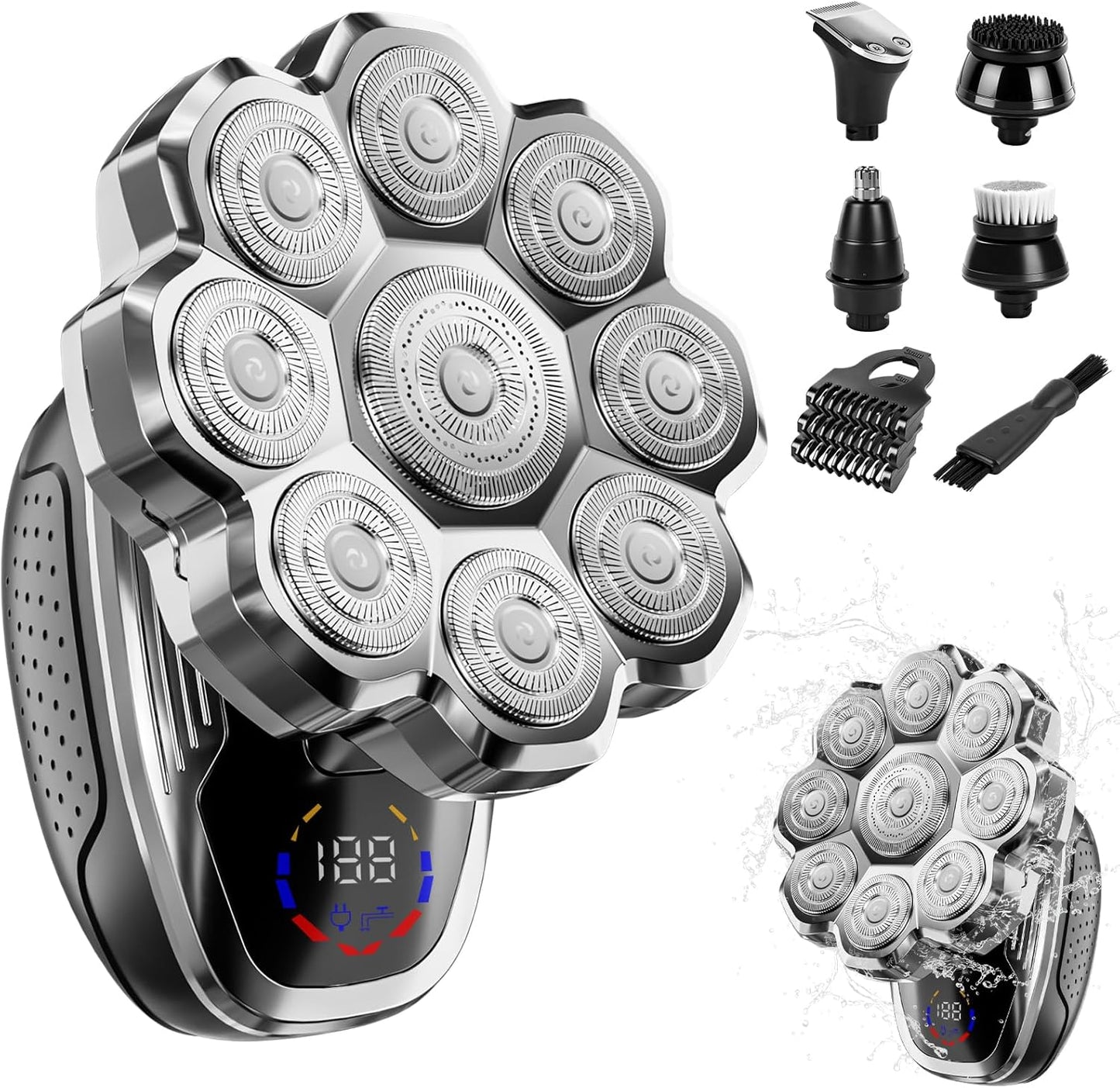 Electric Razor for Men - 9D Floating Head Shaver with Wet & Dry Function | 5-in-1 Body Groomer