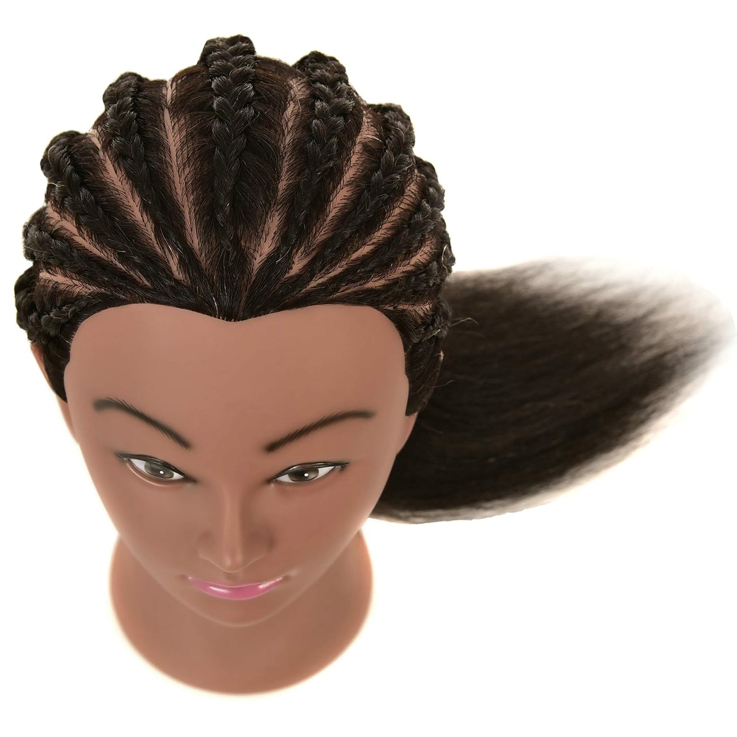 Human Hair Mannequin Head - Realistic Styling Practice Doll with Stand for Cosmetology | Ideal for Braiding & Hairdressing