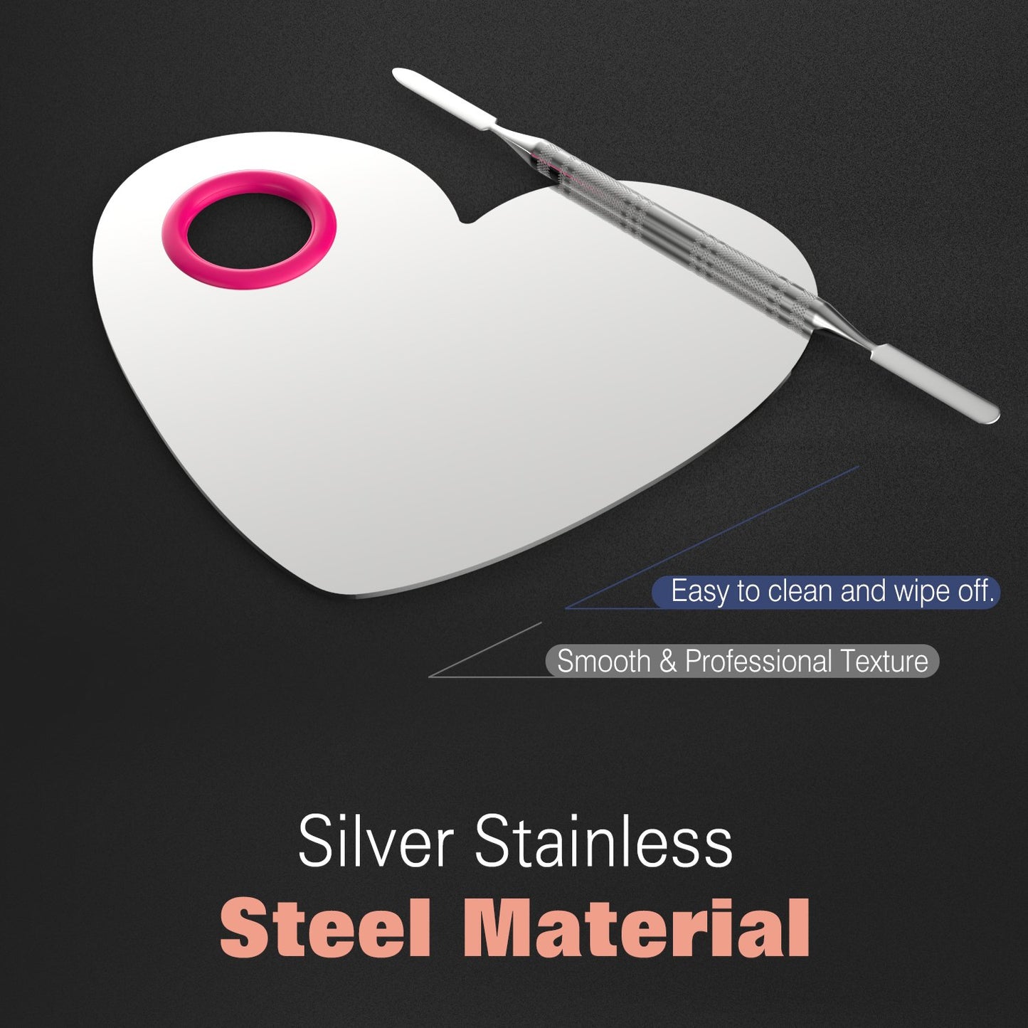 Luxspire Makeup Mixing Palette - Stainless Steel Blending Tool for Foundation, Creams & More | Includes Spatula