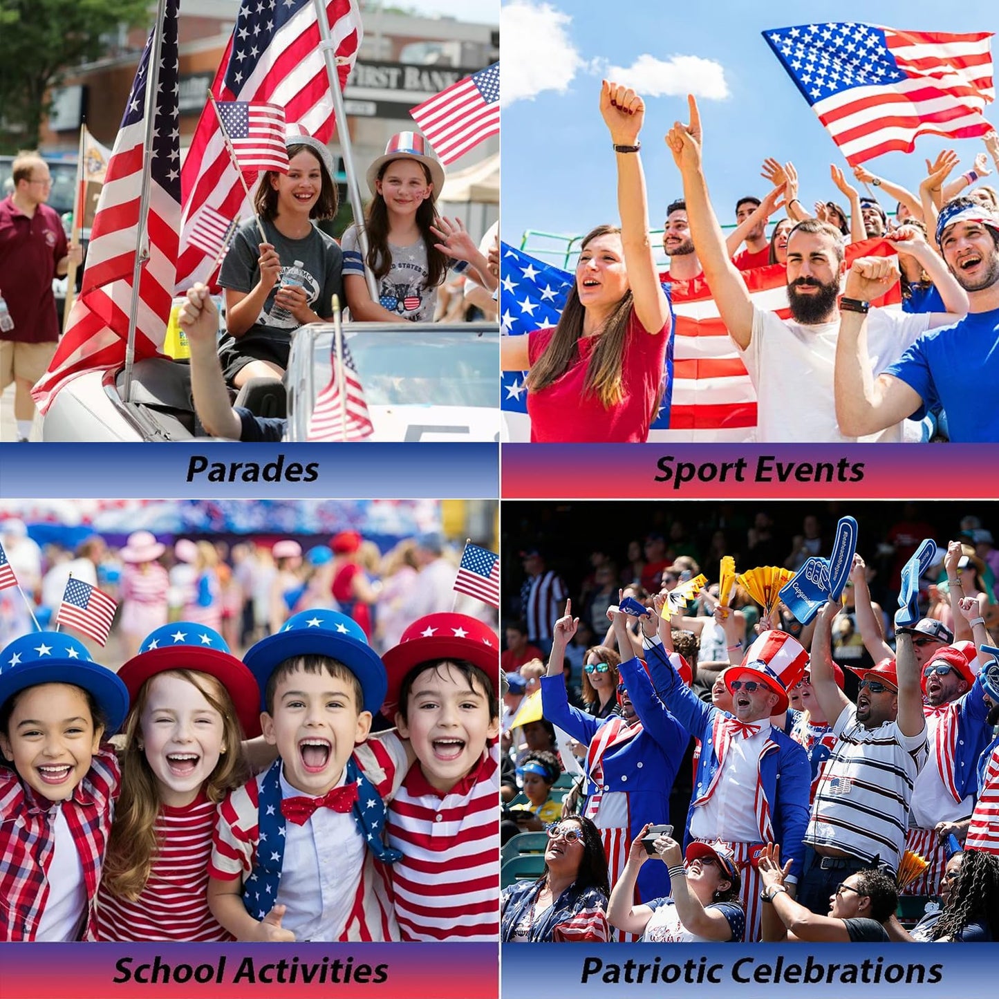4th of July Glitter Stick, Red White & Blue Glitter Stick for Hair&Face, Waterproof & Easy Clean, Patriotic Independence Day 250th Anniversary Fourth of July Outfits Accessories for Women & Kids