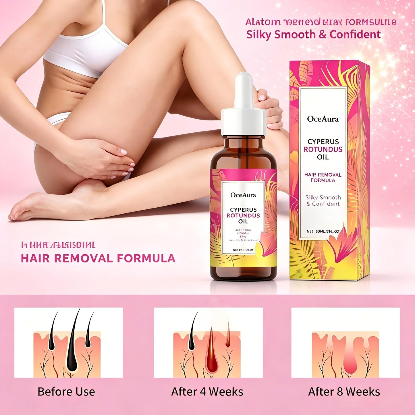 Cyperus Robundus Oil,Natural Cyperus Rotundus Oil for Hair Removal,Cyperus Rotundus Oil for Hair Removal Care,Moisturizing&Soothing Cyperus Oil Soothes Skin,Fit All Skin Types,Leaves Skin Smooth-60