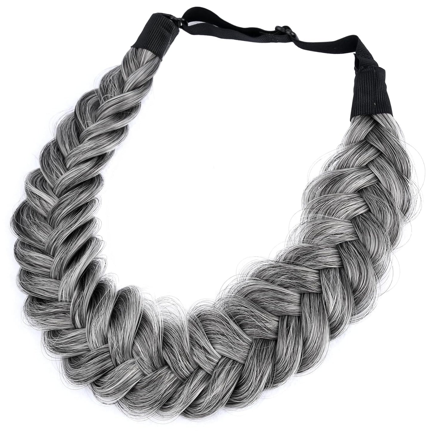 Messy Wide 2-Strand Synthetic Hair Braided Headband - Chocolate Toast | Stylish Hairpiece for Women & Girls