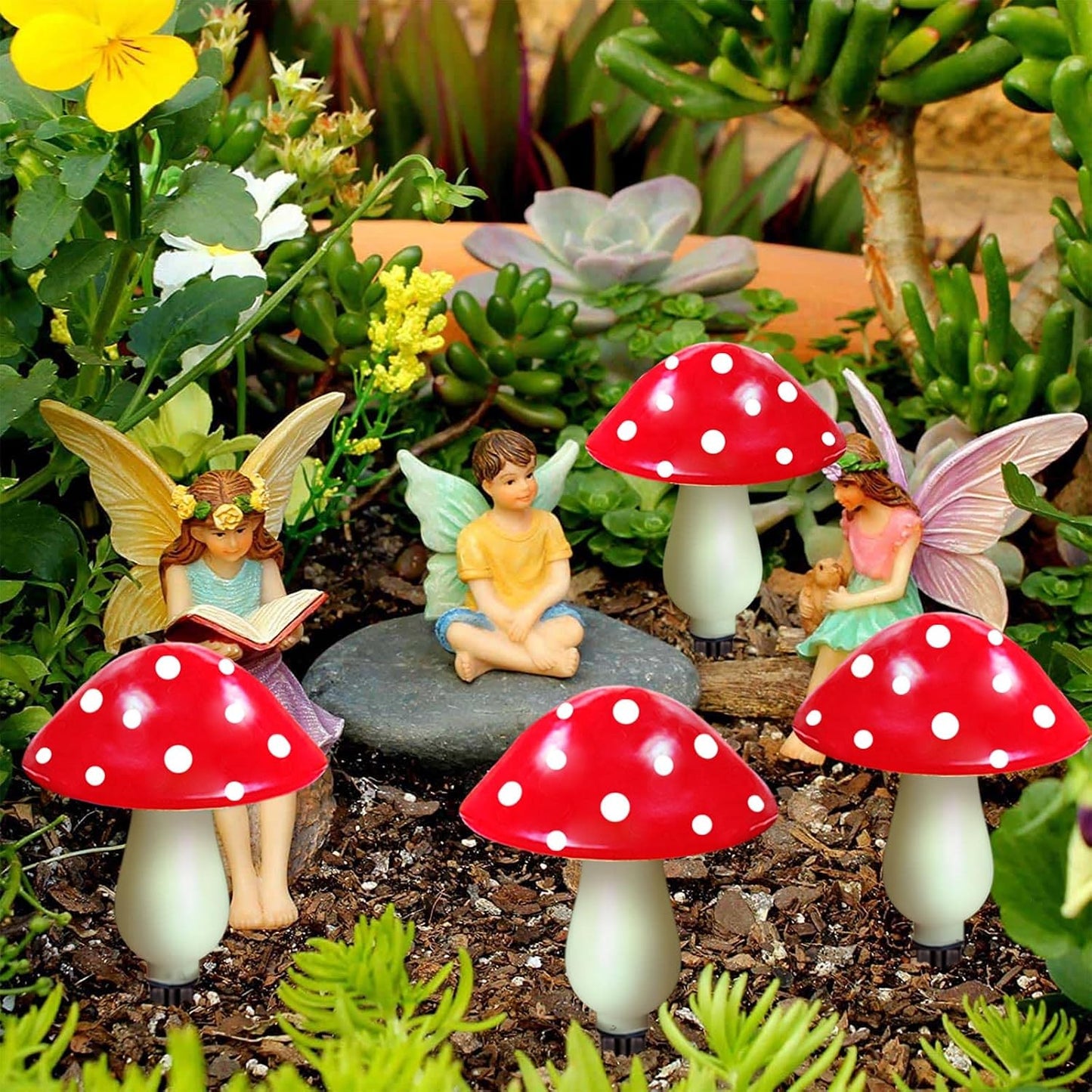 Solar Mushroom Lights - 8 Pack Waterproof Solar Garden Decor | 8 Lighting Modes for Outdoor Pathway & Landscape