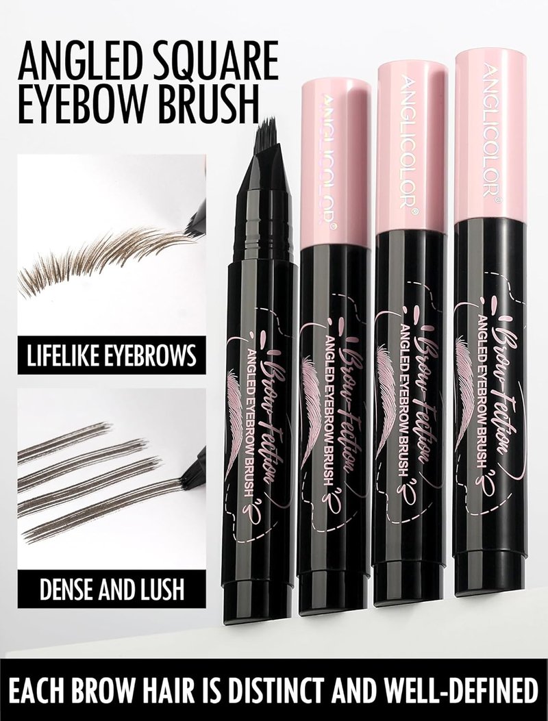 Eyebrow Pen - Microblading Pencil with Angled Brush | Long-Lasting, Waterproof, Smudge-Proof - 02 Tawny Brown