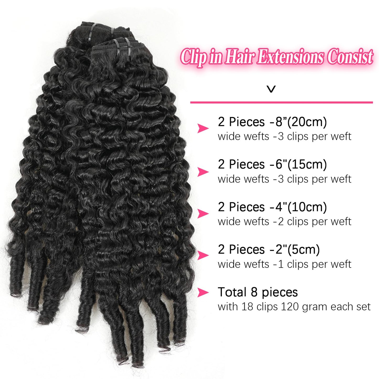 Mihugass 16 inch Burmese Curly Clip in Hair Extensions Real Human Hair #1B Natural Color Burmese Curly Clip in Hair Extensions For Women Brazilian Virgin Clip on Hair Daily Wear Easy to Style