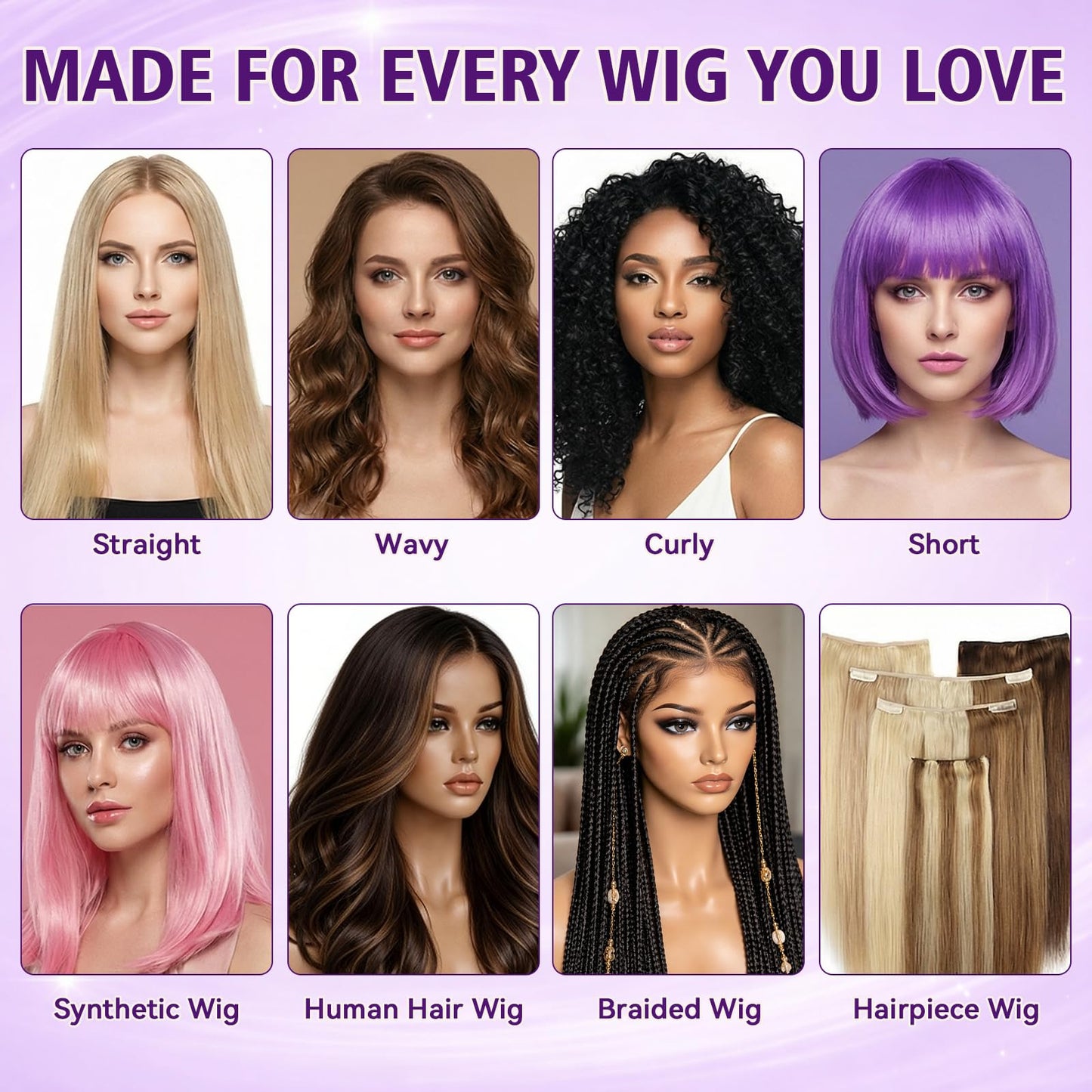 Nozerix Wig Spray, Synthetic Wig Spray, Detangling, Frizz Control, Hydrating Conditioning, Shine Wig Care Spray, for Synthetic and Human Hair Wigs, Wig Accessories, 120ml