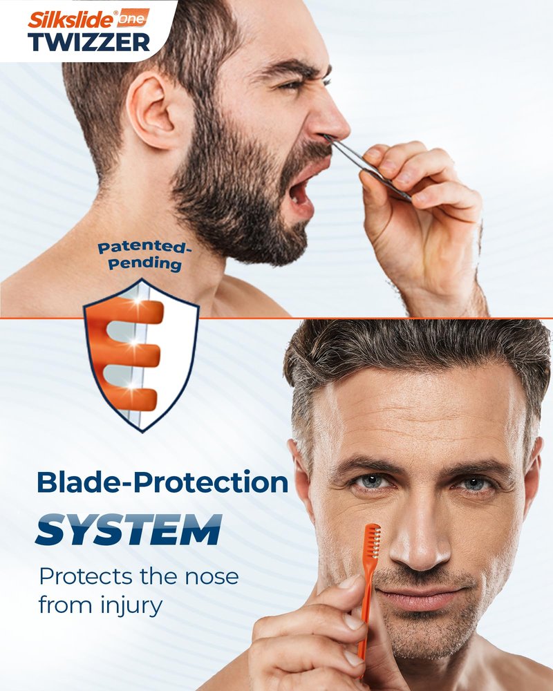 Silkslide®One TWIZZER – Nose Hair Trimmer for Men and Women – Compact Travel Case – Twist & Trim Nasal Hair Removal – Japanese Premium Blades – No Electricity or Batteries