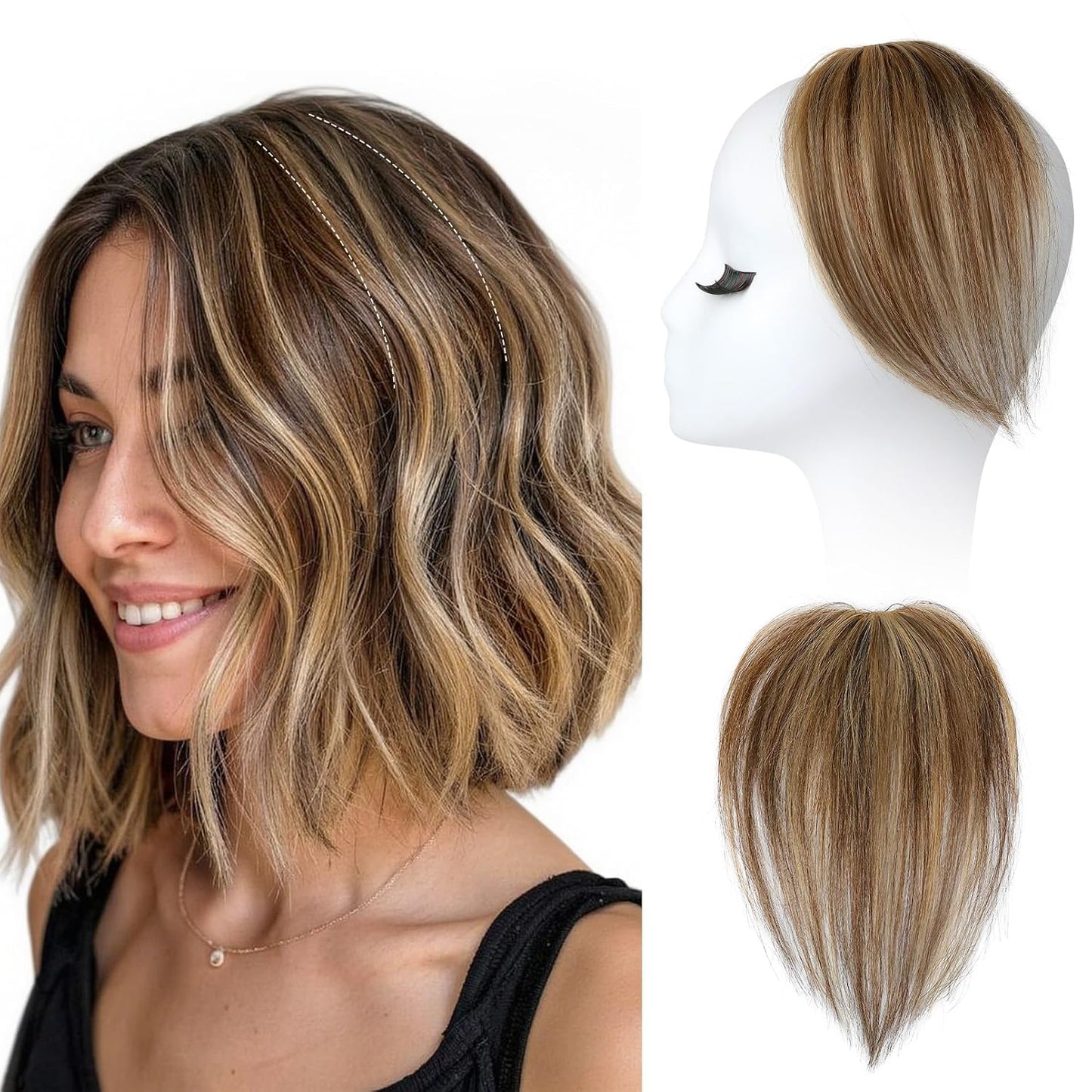 REECHO Clip-In Hair Volumizer | Short Thick Extensions for Fine Hair - Silver Grey, 8 Inch