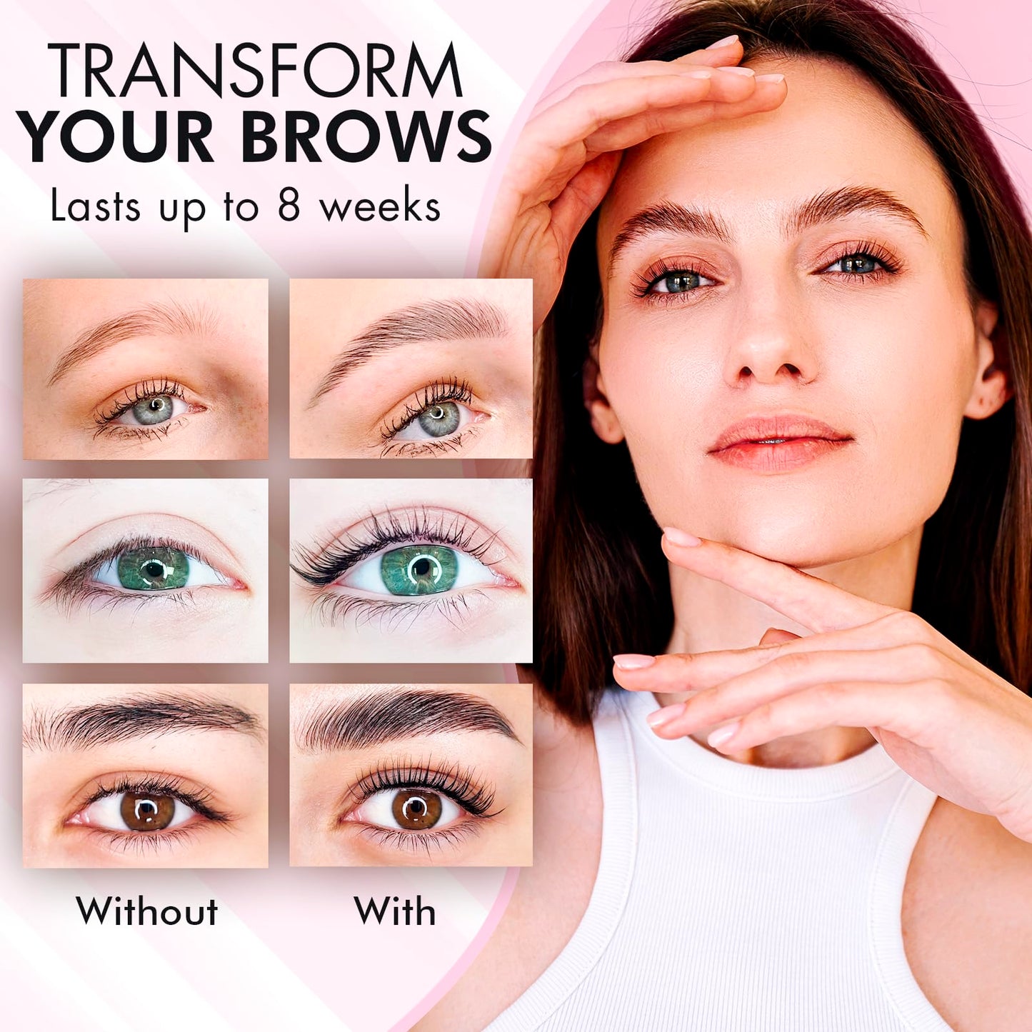 Eyebrow Lamination Kit, At-Home Brow Lift Kit for Beginner/Professional, Includes Instructions, Lasts 6-8 Weeks, 15 Applications, Safe & Effective - BK1