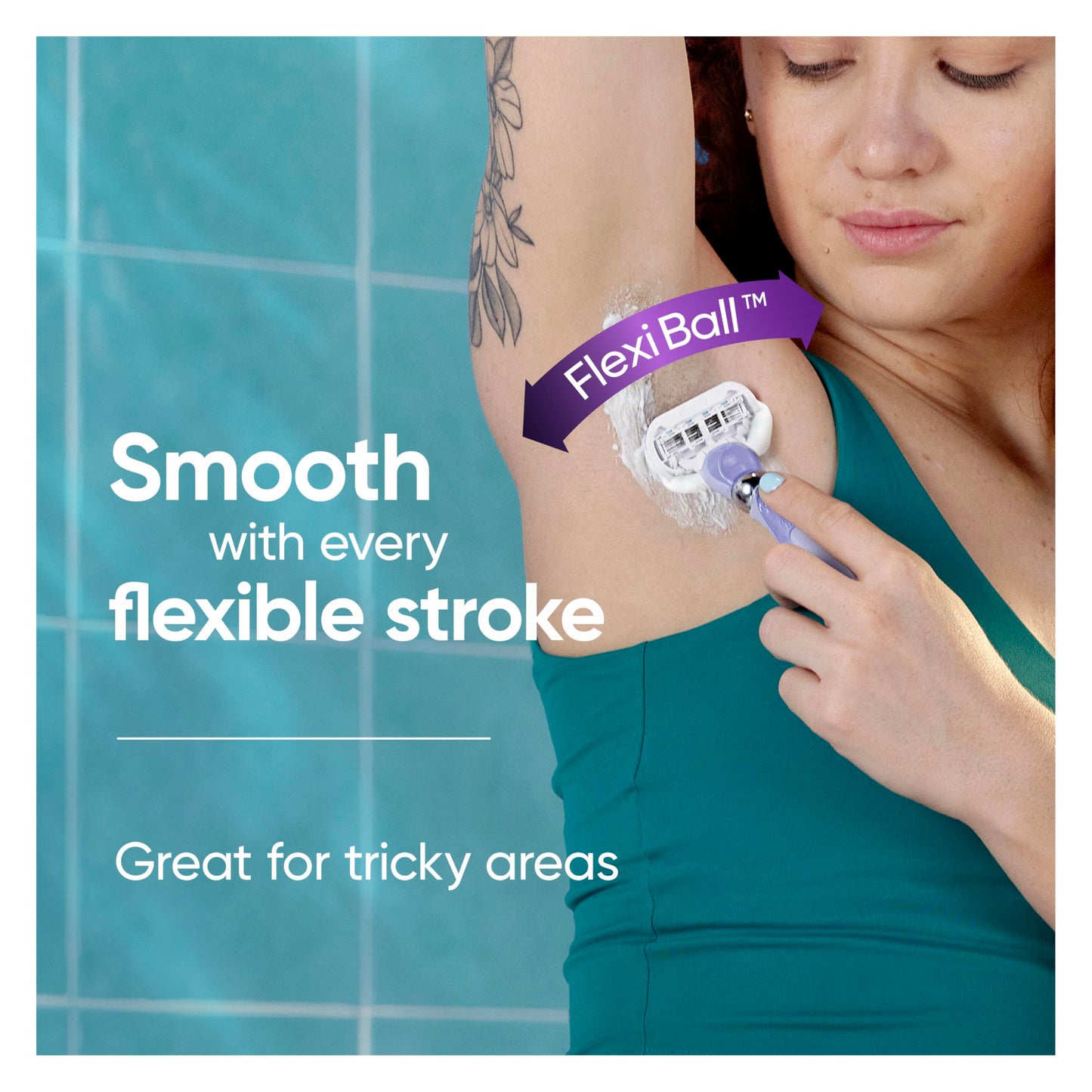 Gillette Venus Razor for Women, Extra Smooth Contour, Includes 1 Reusable Razor Handle + 4 Count 5-Bladed Razor Refills, with Flexiball Pivoting Handle and Shower Holder