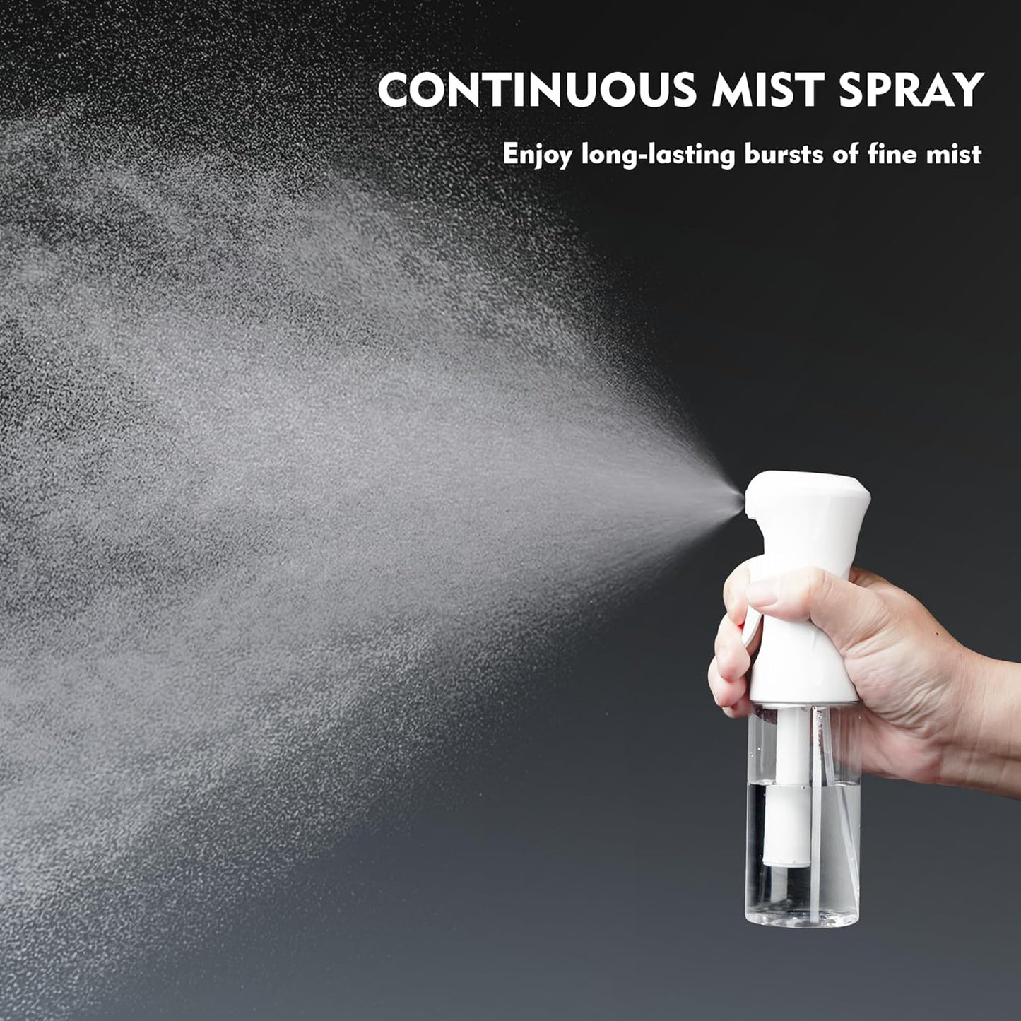 Continuous Spray Bottle - 6.8 OZ Ultra-Fine Mister for Hair, Plants & Cleaning | Versatile 1 Pack