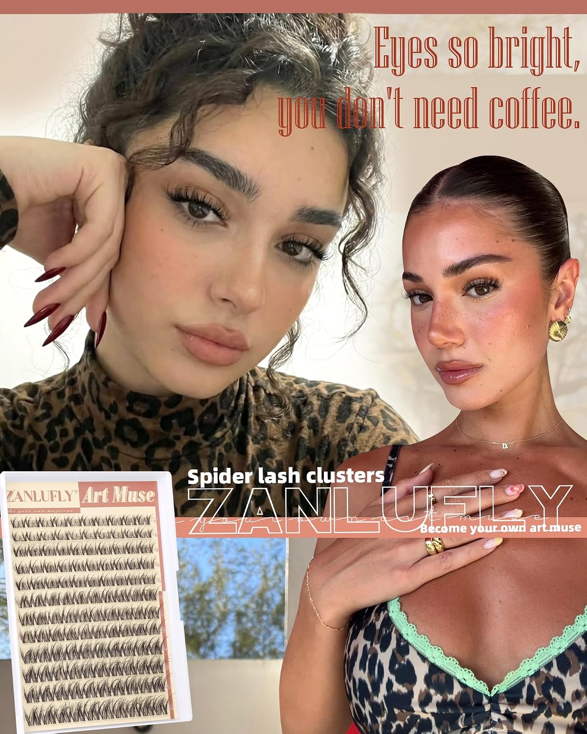 Spider Lash Clusters - Wispy Eyelash Extensions for Natural Look | DIY 8-16mm D Curly Individual Lashes