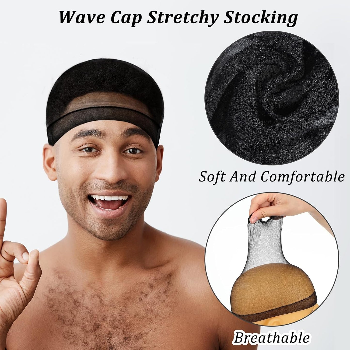 Silky Stocking Cap - Breathable Wave Cap for Men | Soft Stretchy Sleeping Beanie
