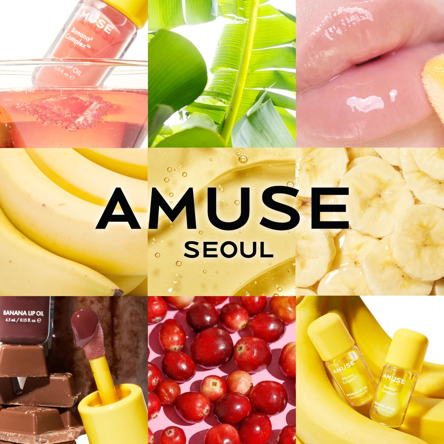 Amuse SEOUL Banana Lip Oil (02 BANANA) - Moisturizing Lip Oil Stain, Banana Scent, Hydrating Nourishing Crystal Clear Lip Stain, Lightweight Non-Sticky Glossy Finish, Vegan, Korean Makeup