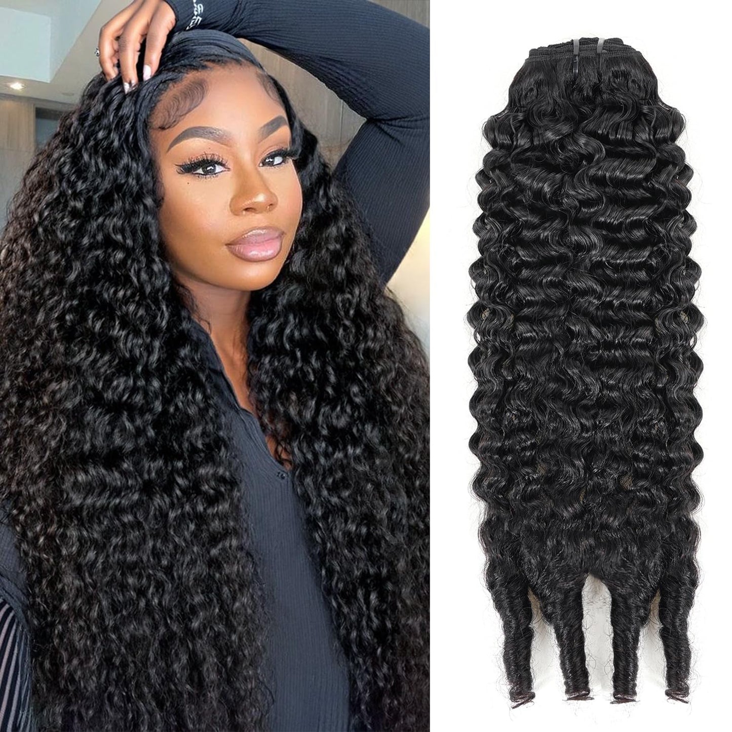 Mihugass Kinky Straight Clip in Hair Extensions Real Human Hair For Women Highlight Hair Extensions Kinky Straight Clip ins (28inch,T1BP1B/30)