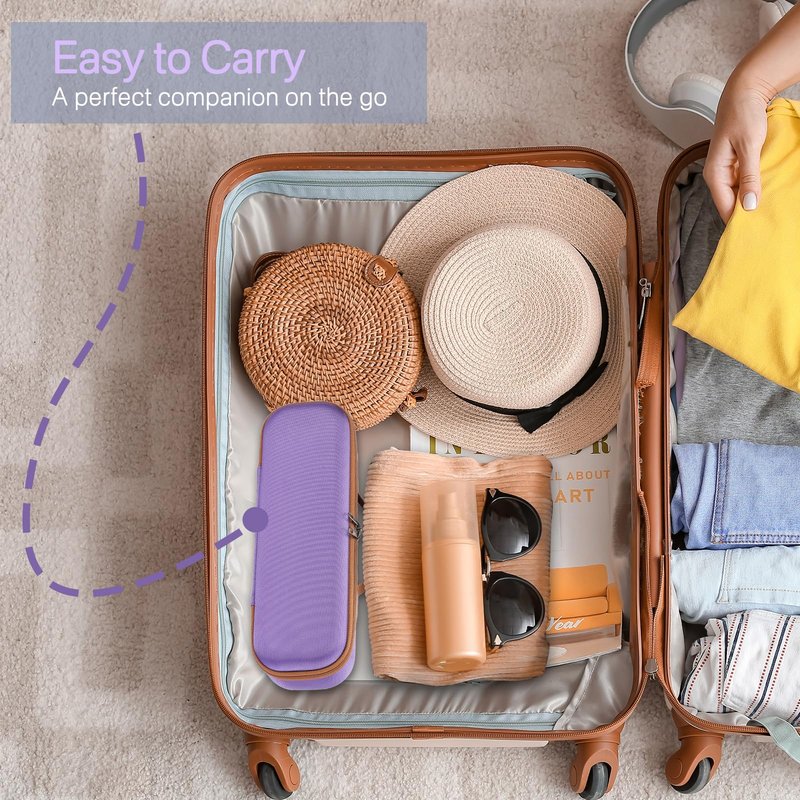 RAIACE Hard Storage Case Compatible with Dyson Airstrait Straightener, Travel Carrying Bag. (case only). - Purple