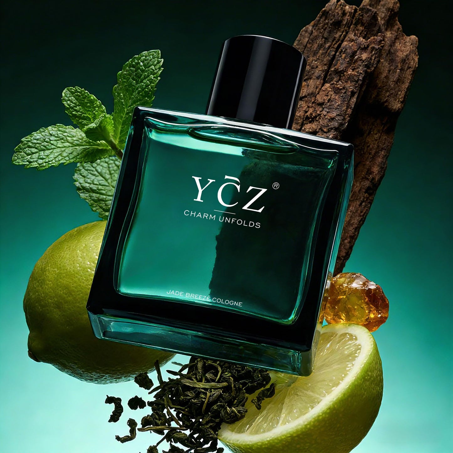YCZ JADE BREEZE Cologne for Men – Aromatic Citrus Fragrance with Lemon, Verbena & Fresh Tea Notes, Amber & Musk Base, Long-Lasting Eau de Parfum Showcasing Unique Taste for Daily Wear, Office & Casual