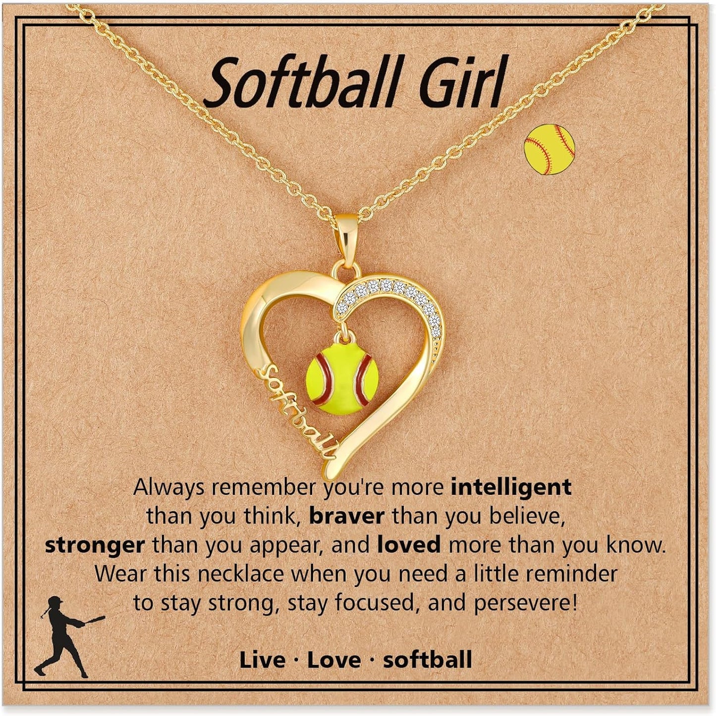 Sport Necklace for Girls - Volleyball, Softball, Basketball & Baseball Jewelry | 16-19 Inch Adjustable Gift