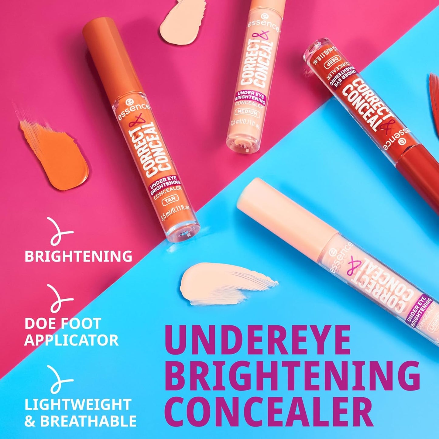 Correct & Conceal Under Eye Brightening Concealer - Lightweight, Buildable Formula | Vegan & Cruelty Free | 10 Light