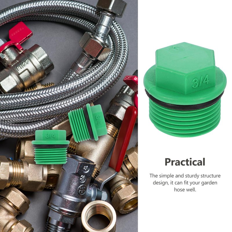 POPETPOP 10 Pieces 3/4 Garden Hose Caps and Plugs, Male Thread Pipe Plug End Cap, PPR Material Garden Irrigation Tubing Stopper Drain for Splitters, Manifolds, Rain Barrels - Prevents Leakage
