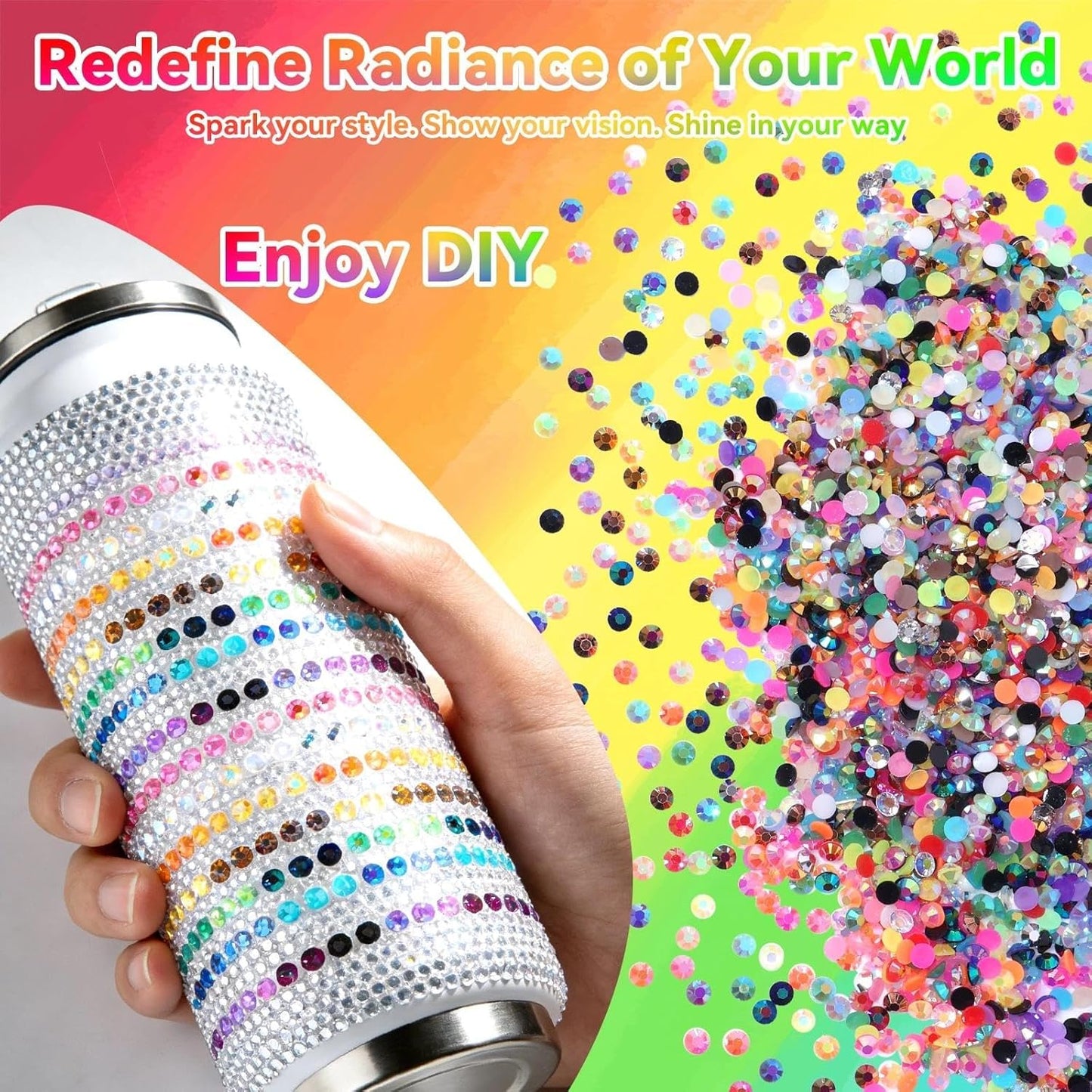 32000 Pcs Rhinestones Bedazzling Kit - 3mm Color Resin Gems for Crafts | DIY Clothing, Shoes & Makeup