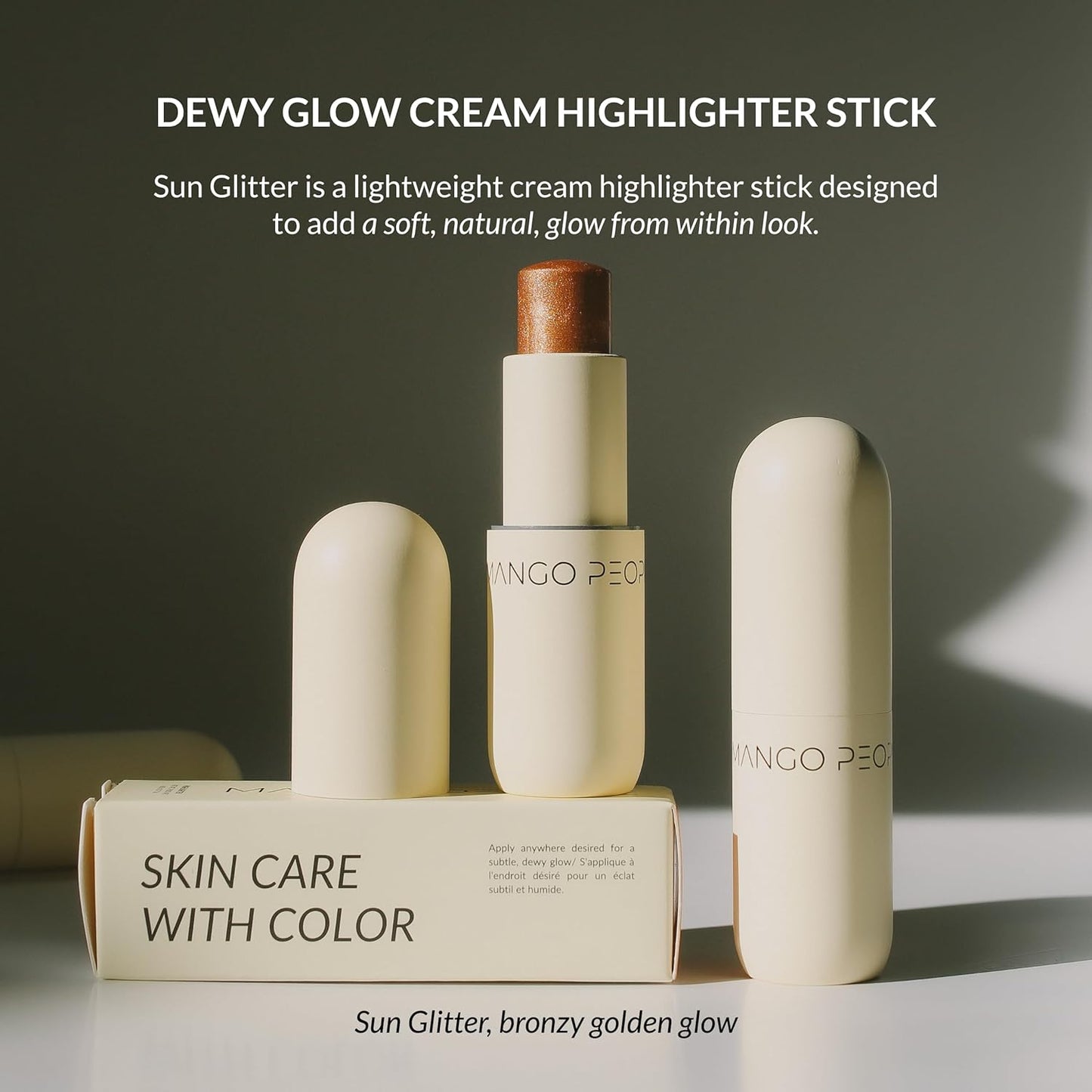 Dewy Glow Cream Highlighter Stick | Body Glitter with Black Currant & Ashwagandha - 0.17 oz