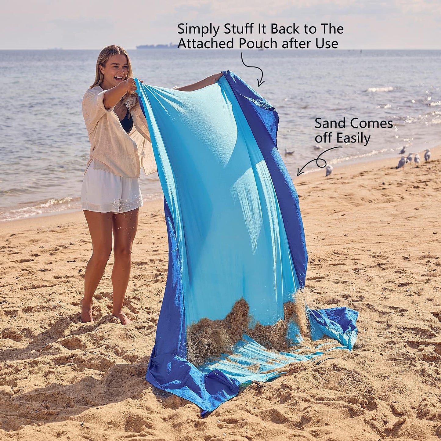 Beach Blanket - Sandproof Waterproof Extra Large Mat | Quick Drying for Vacation, Picnic & Camping
