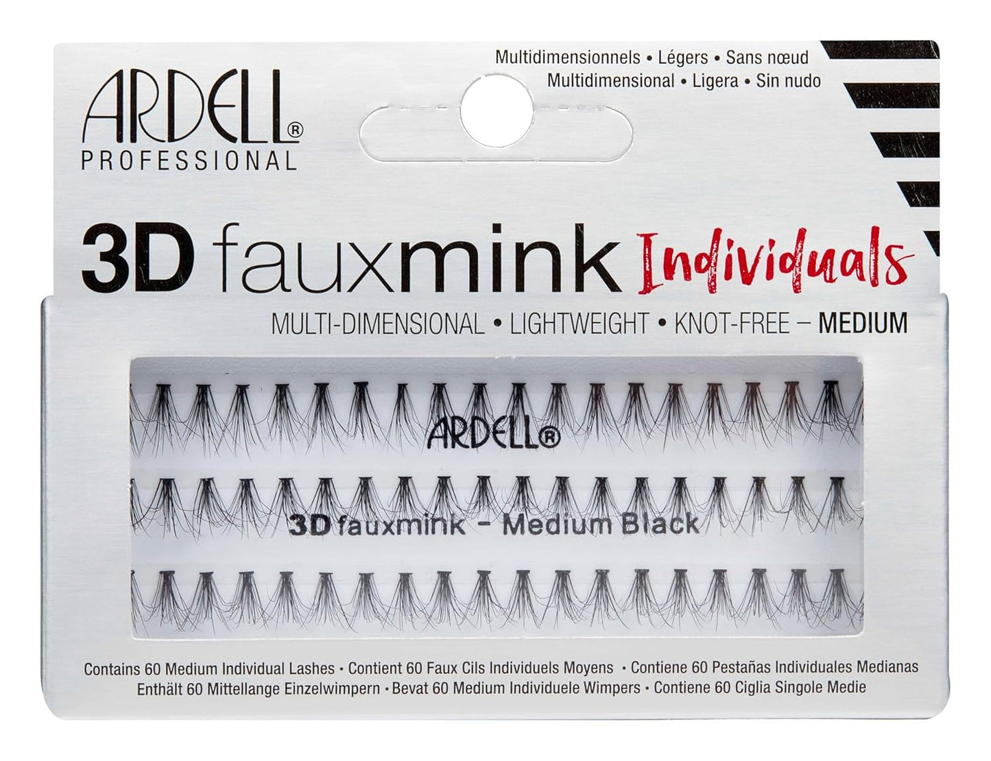 Faux Mink False Eyelashes - Individual Short Lash Clusters for Natural Look | 4 Pack, Black