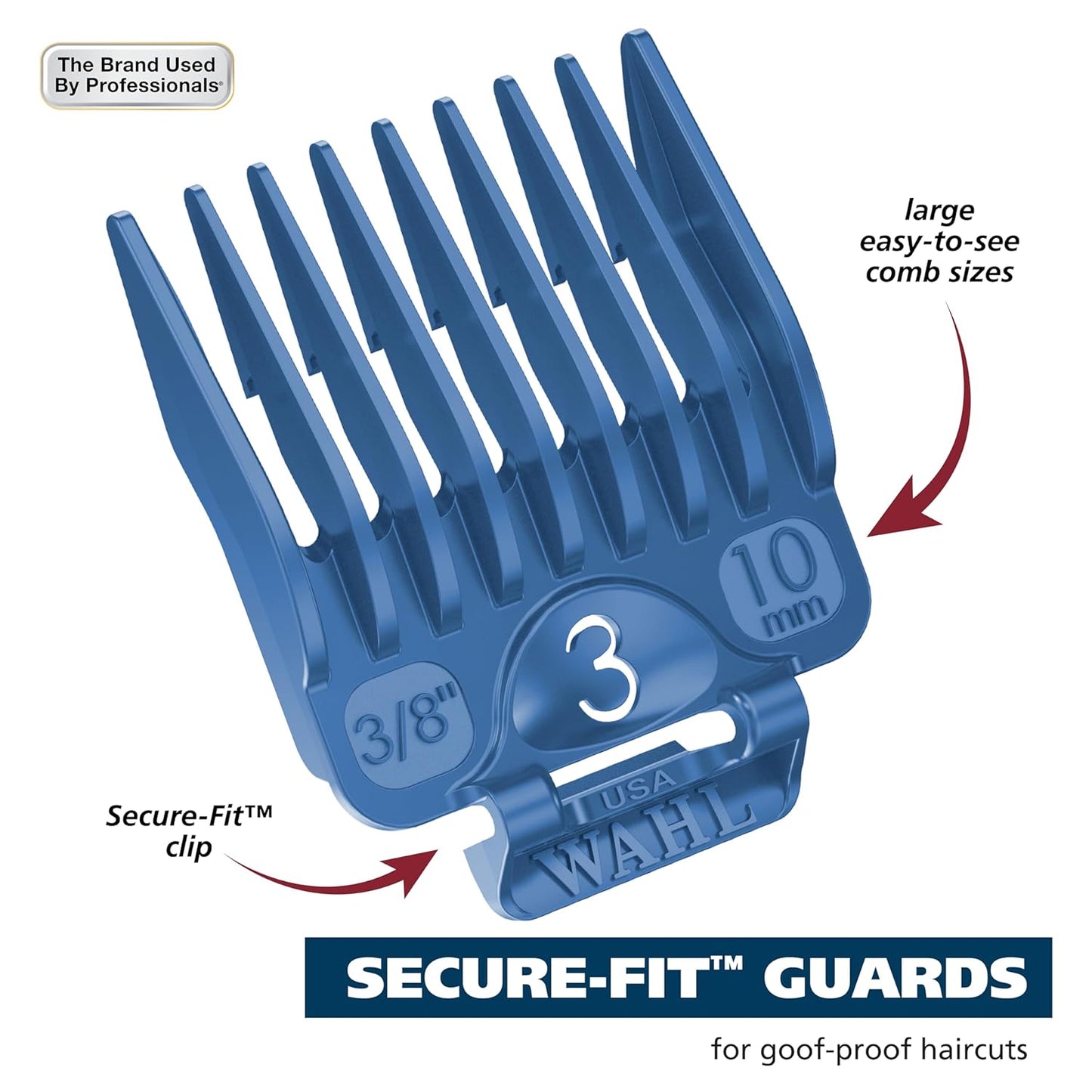 Wahl Clipper Secure-Fit™ Attachment Guard Kit | 14-Piece Color Pro Guide Combs Set