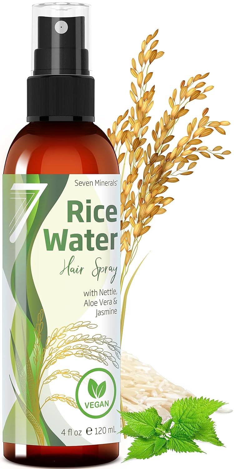 Fermented Rice Water Spray for Hair Growth - Rosemary, Biotin & Caffeine Infused | Vegan, Non-Greasy, 4 fl oz