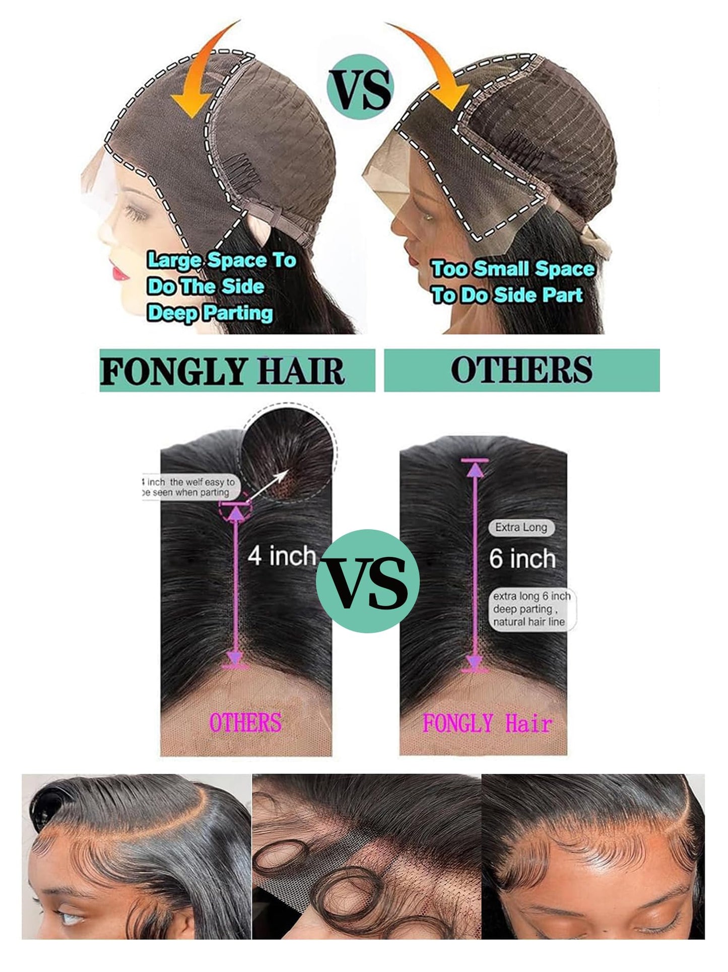 Fongly Body Wave Lace Front Wigs Human Hair 13x6 Lace Front Wigs Human Hair 200% Density 26 Inch 13x6 HD Lace Frontal HumanHair Wigs for Black Women With BabyHair