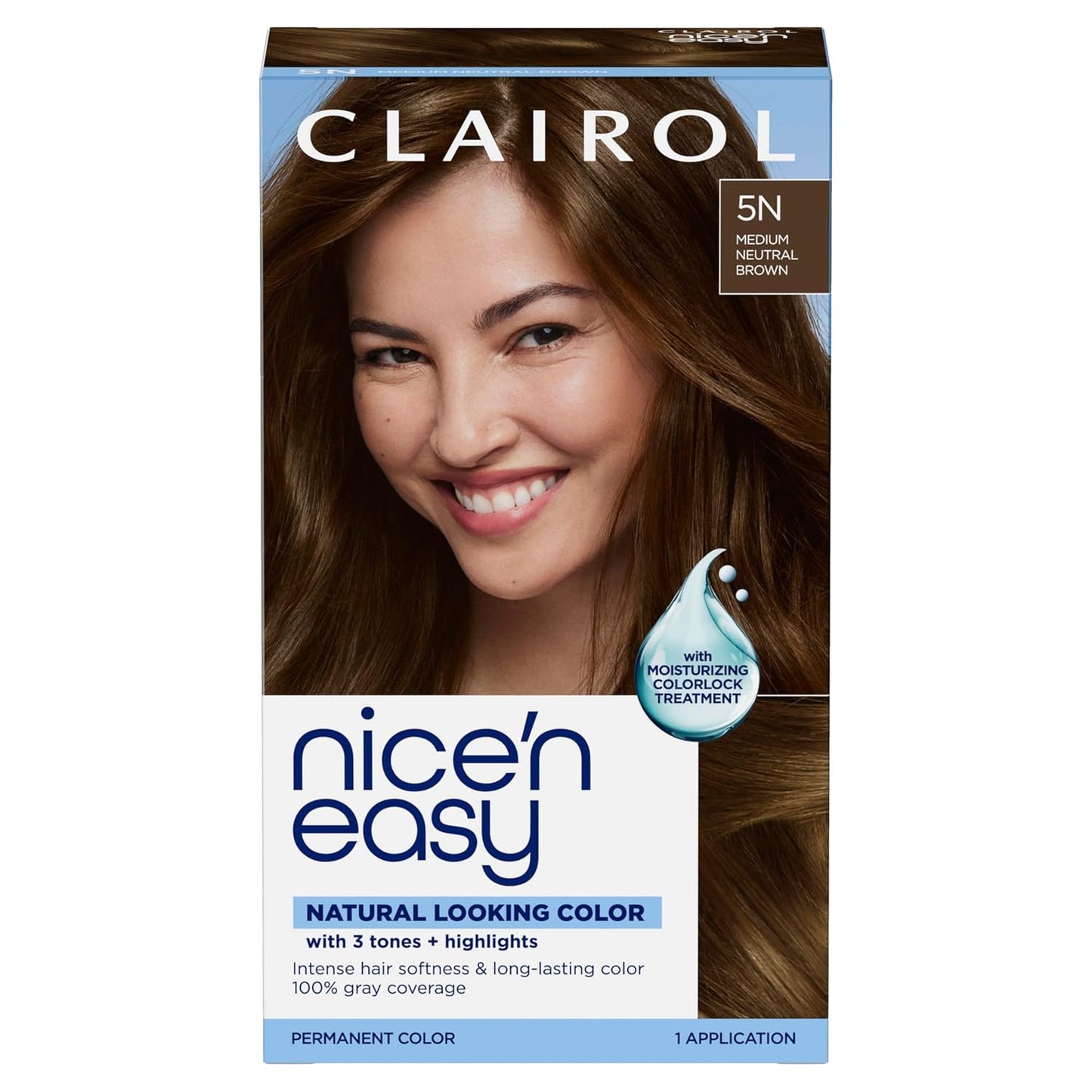 Clairol Nice'n Easy Permanent Hair Dye - Blackest Black | 100% Gray Coverage & Long-Lasting Shine | Single Pack